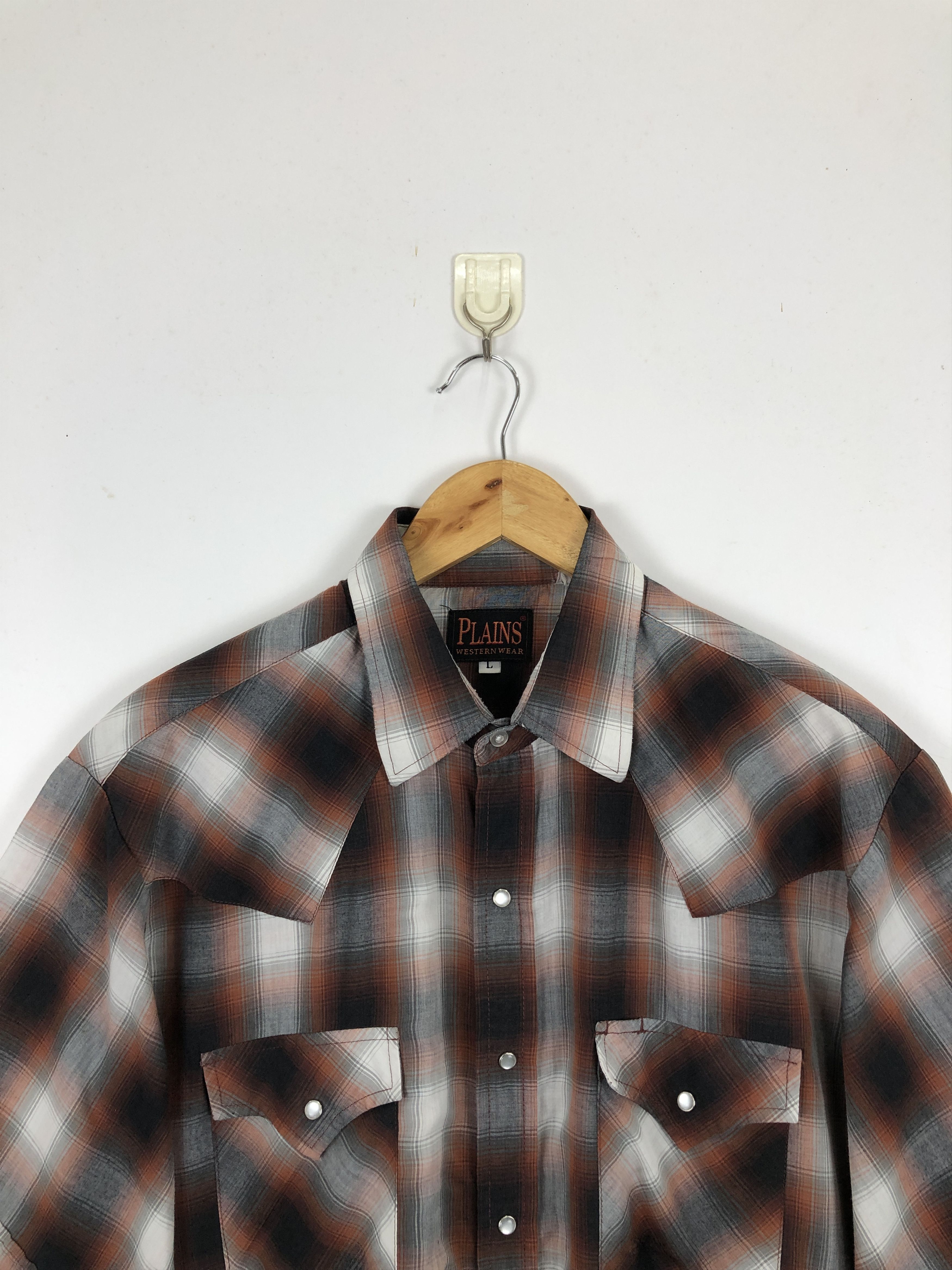 Japanese Brand × Vintage Vintage Japanese Brand Shadow Plaid Button Up Shirt TA0482 Size US L / EU 52-54 / 3 - 2 Thumbnail