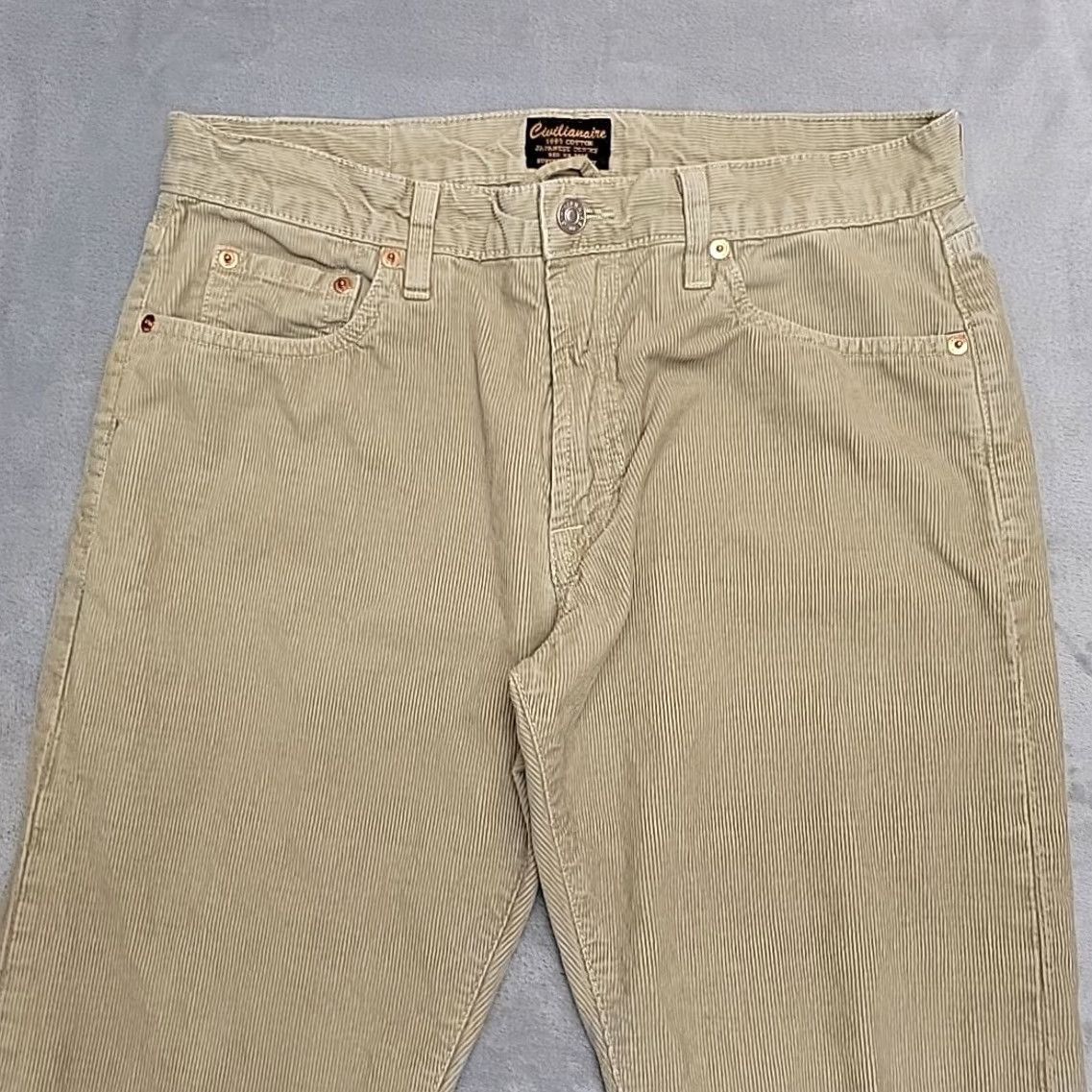 Vintage Civilianaire Pants Men 31 Tan Japanese Cotton 14 Wale Corduroy Made In USA Size US 31 - 3 Thumbnail