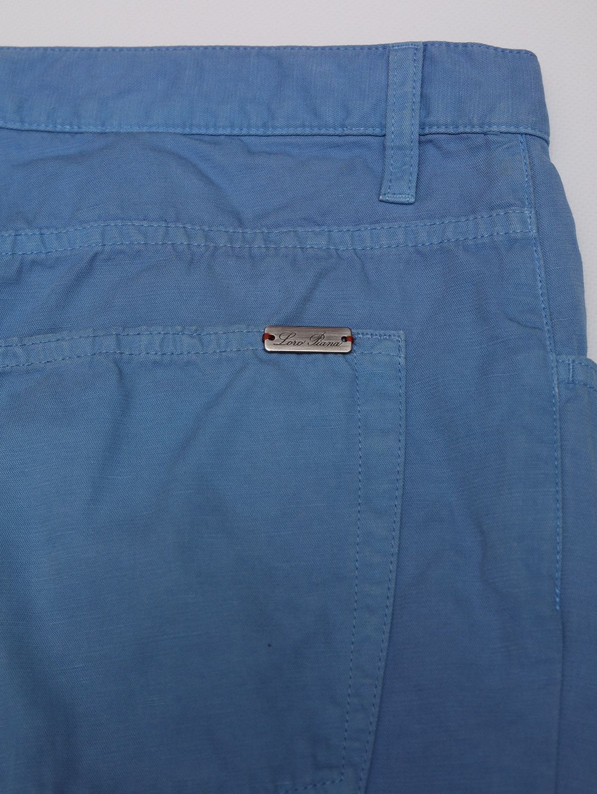 Loro Piana Loro Piana Sky Blue Cotton Linen Pants Trousers Size US 35 - 14 Thumbnail