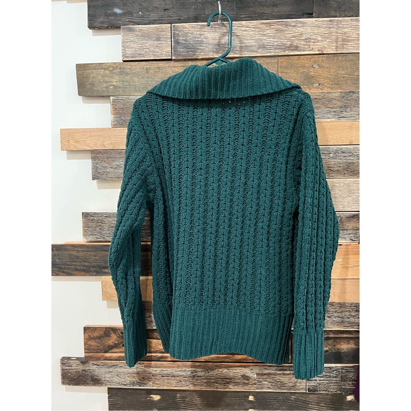 Other Aerie Cable knit Quarter Zip Sweater Forest green oversized Size XS / US 0-2 / IT 36-38 - 3 Thumbnail