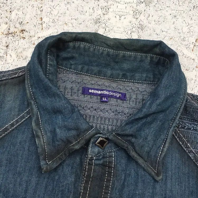 semanticdesign Semantic Distressed Western Denim Shirt Size US L / EU 52-54 / 3 - 3 Thumbnail