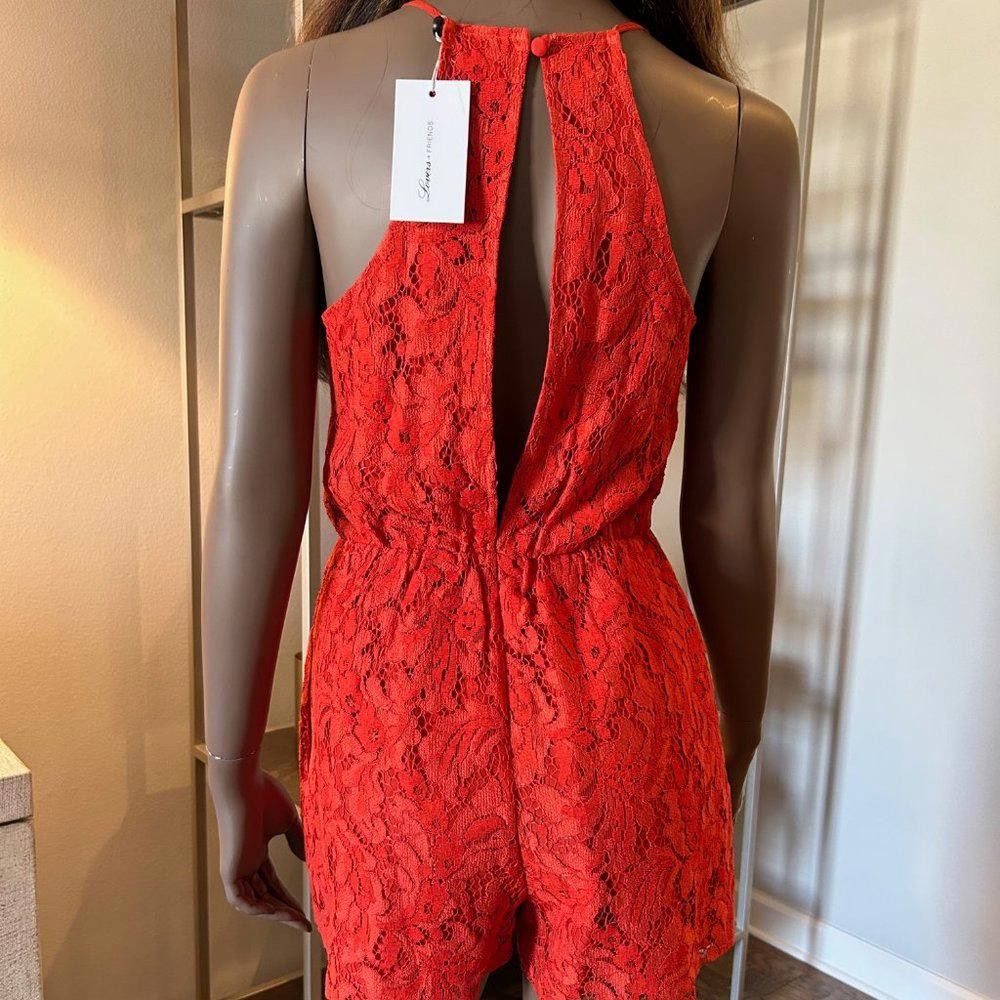 Designer Lovers + Friends Gretta Romper Deep Coral Size 26" / US 2 / IT 38 - 4 Thumbnail