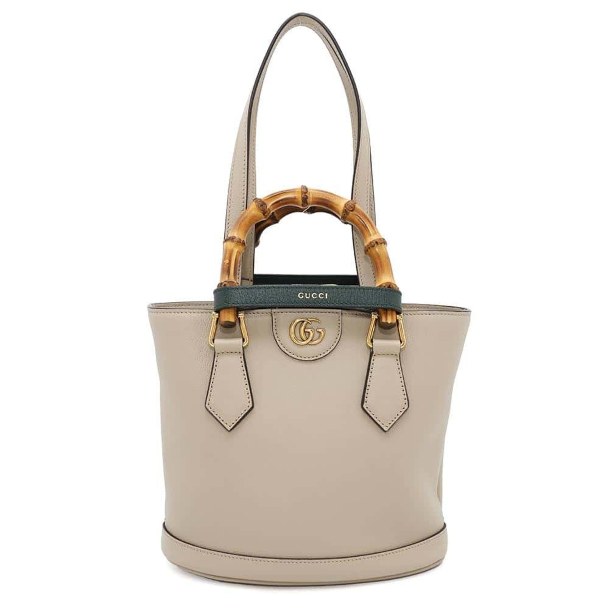 Gucci Tote Bag Diana Bamboo Handle Calf Leather 750396 Gucci 2Way in Beige, Women's