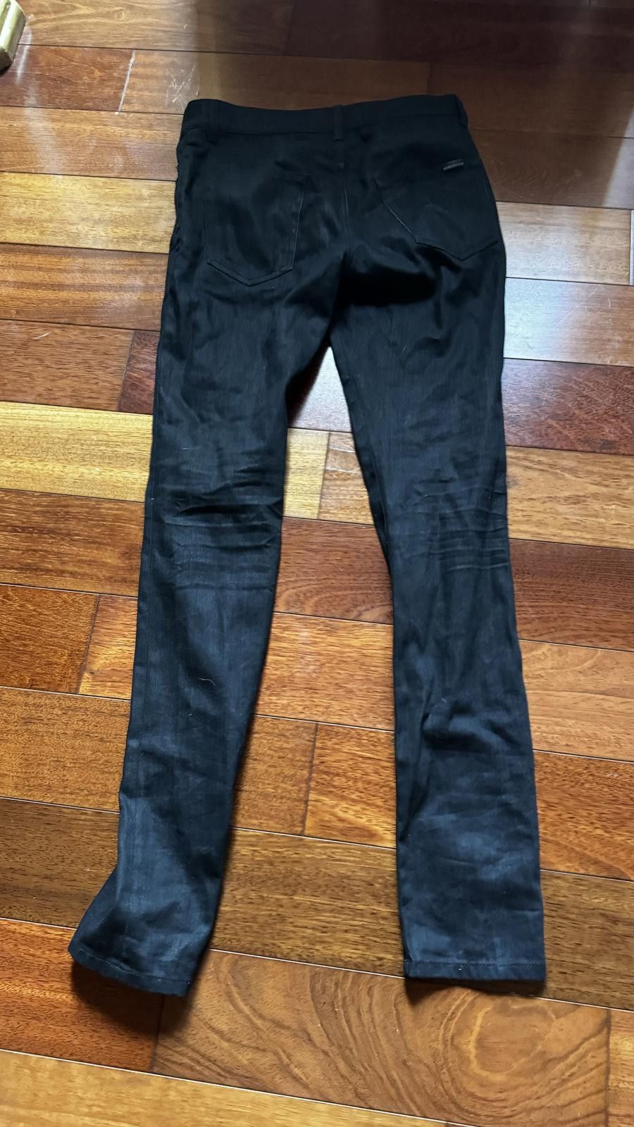 Saint Laurent Paris Saint Laurent D24 Silver Coated Black Denim Jeans Size US 29 - 3 Thumbnail