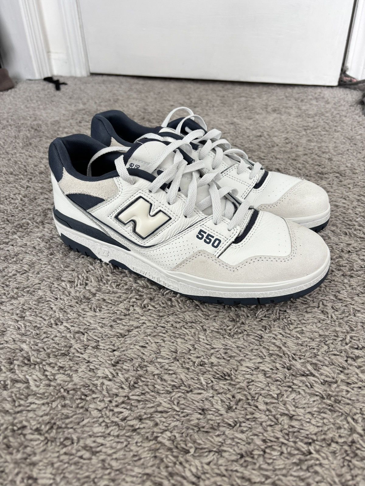 New Balance New Balance 500 White Vintage Indigo WORN ONCE Size US 11 / EU 44 - 1 Thumbnail