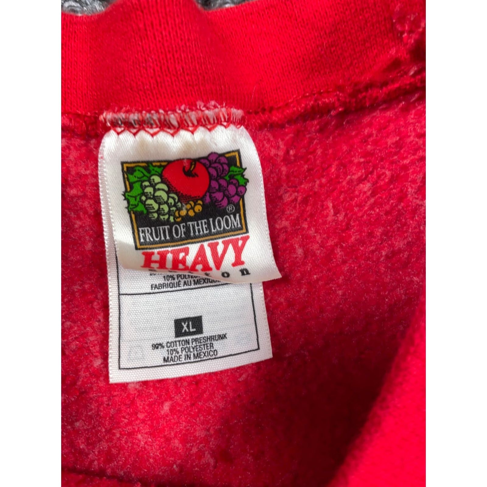 Fruit Of The Loom VINTAGE Fruit of the Loom USA Arc Em broidered Sweatshirt Red XL Men's Crewneck Heavyweight Cotton-Polyester 90s Size US XL / EU 56 / 4 - 3 Thumbnail