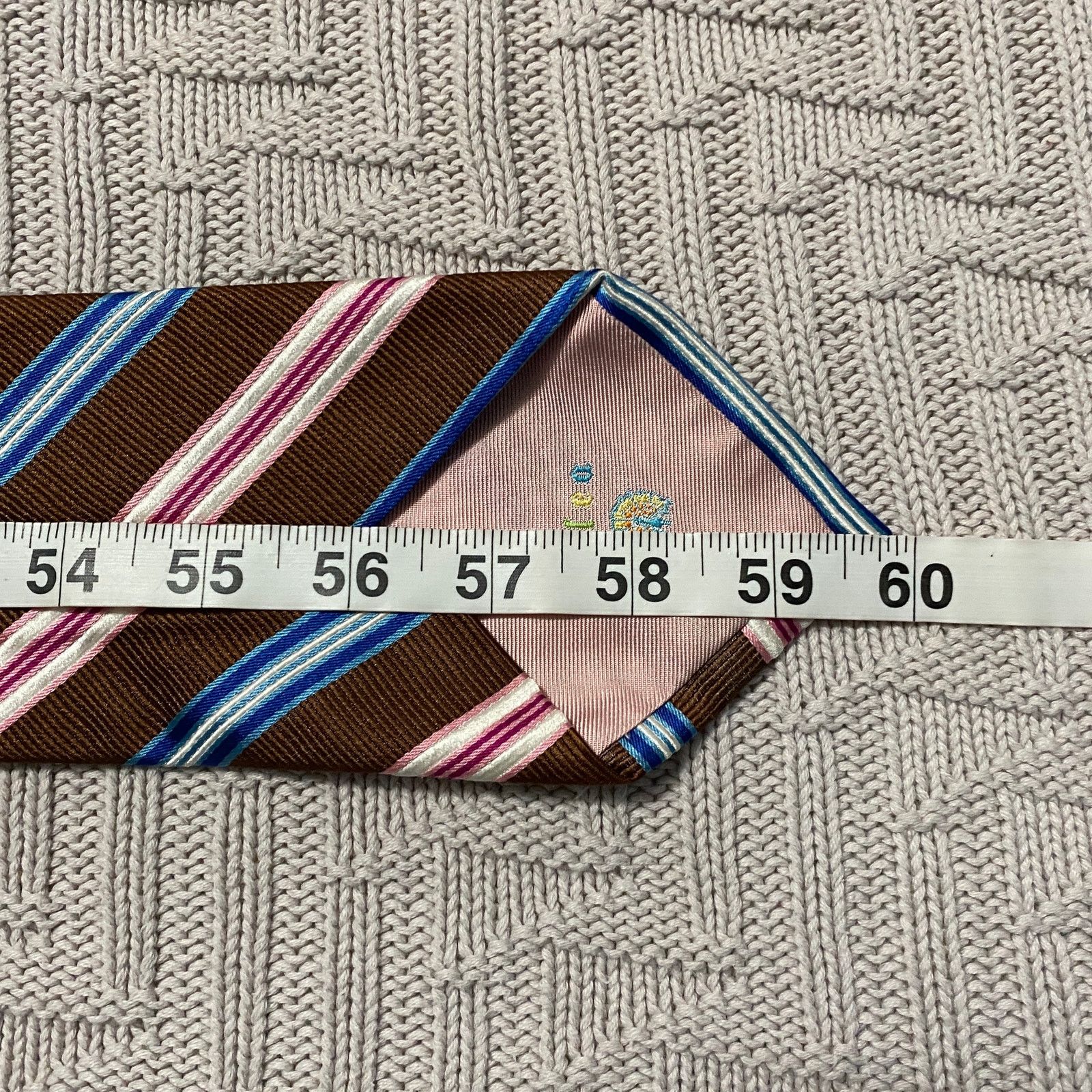 Altea Altea brown stripe hand made Italian silk tie Size ONE SIZE - 4 Thumbnail