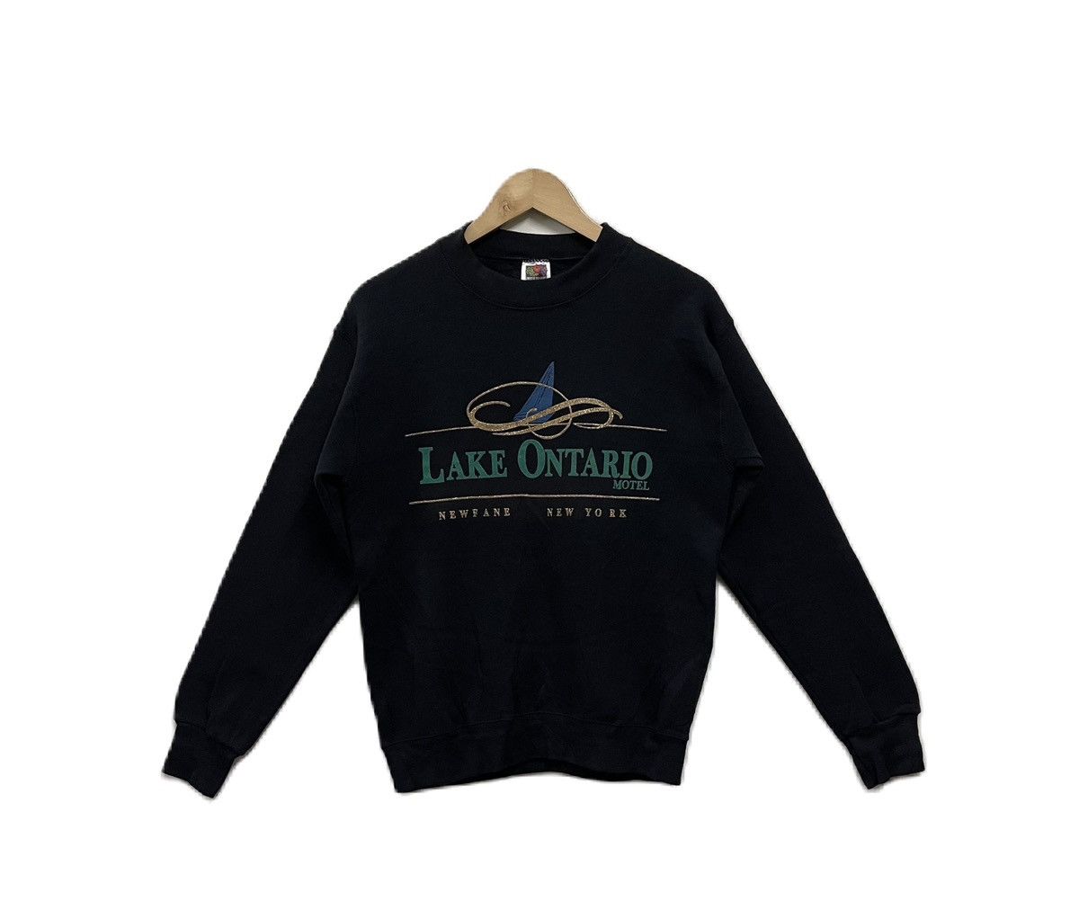 Fruit Of The Loom Vintage 90s Lake Ontario Motel Sweatshirt Pullover Size US M / EU 48-50 / 2 - 1 Thumbnail