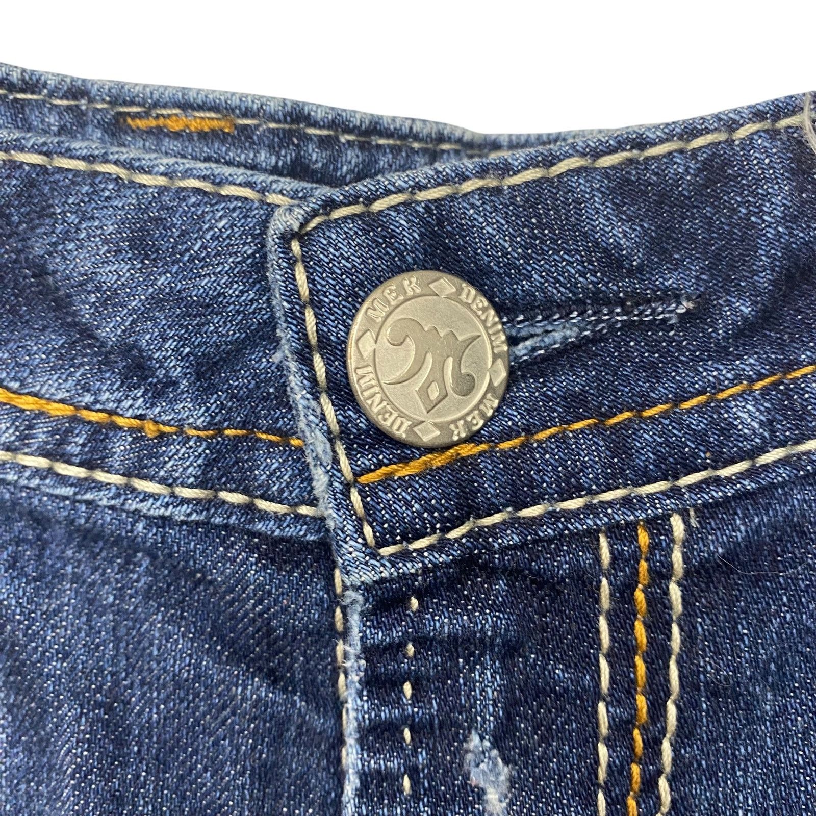 Mek Denim VTG Y2K Mek Denim Distressed Embroidered Jean Shorts Size 28" / US 6 / IT 42 - 7 Thumbnail