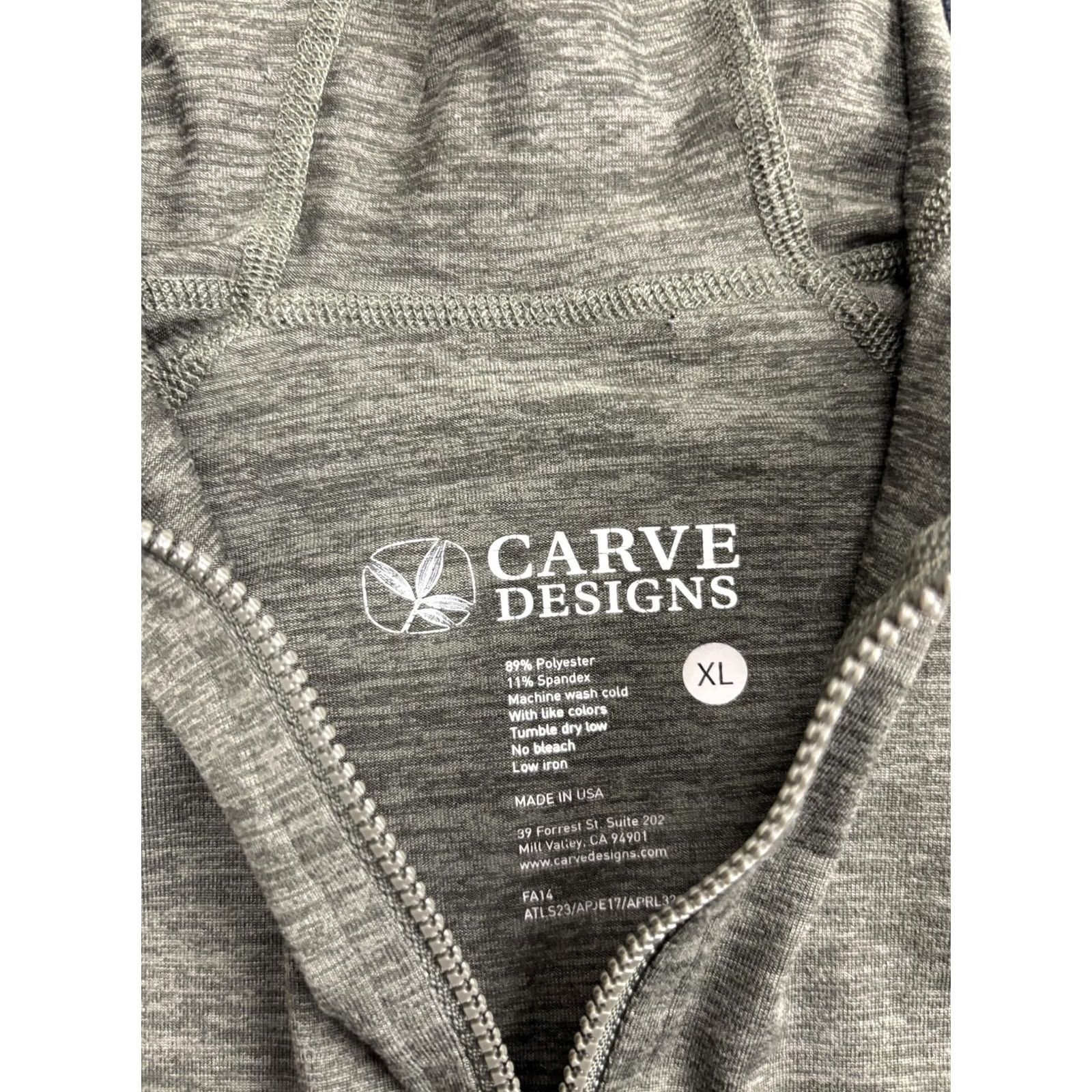 Vintage Carve Designs Hoodie Shirt Womens XL Green 1/2 Zip Lightweight Raglan Pockets Size XL / US 12-14 / IT 48-50 - 2 Thumbnail