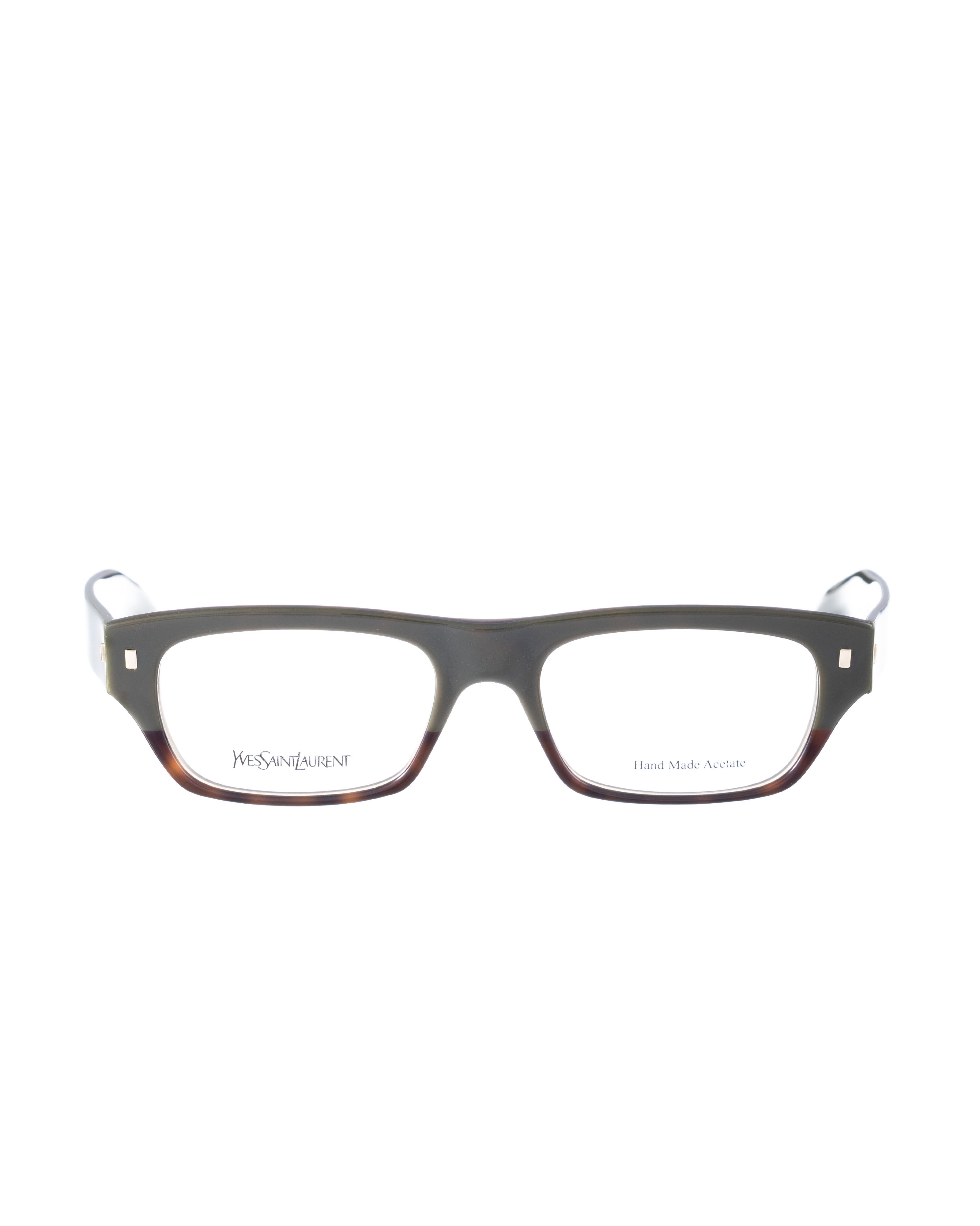 Saint Laurent Paris Yves Saint Laurent 00s Half Brown Havana and Green Glasses Size ONE SIZE - 1 Thumbnail