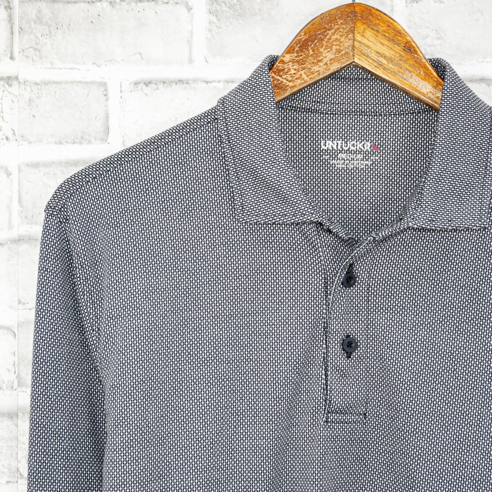 UNTUCKit UNTUCKit Long Sleeve Polo Shirt In Gray diamond print Gray Size US M / EU 48-50 / 2 - 5 Thumbnail