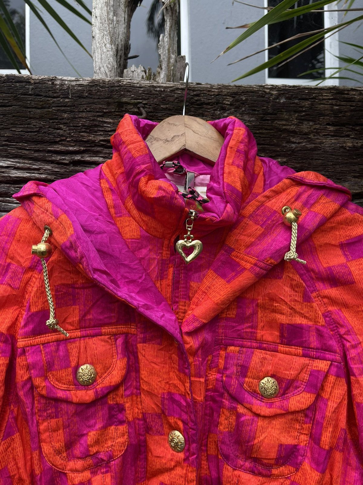 Phenix Vintage Phenix Pink & Orange Patterned Ski Jacket Size L / US 10 / IT 46 - 3 Thumbnail