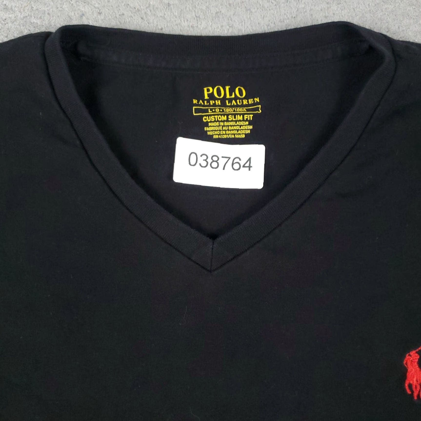 Ralph Lauren Ralph Lauren T-Shirt Mens Large Black V-Neck Casual Regular Fit Solid Logo Size US L / EU 52-54 / 3 - 3 Thumbnail