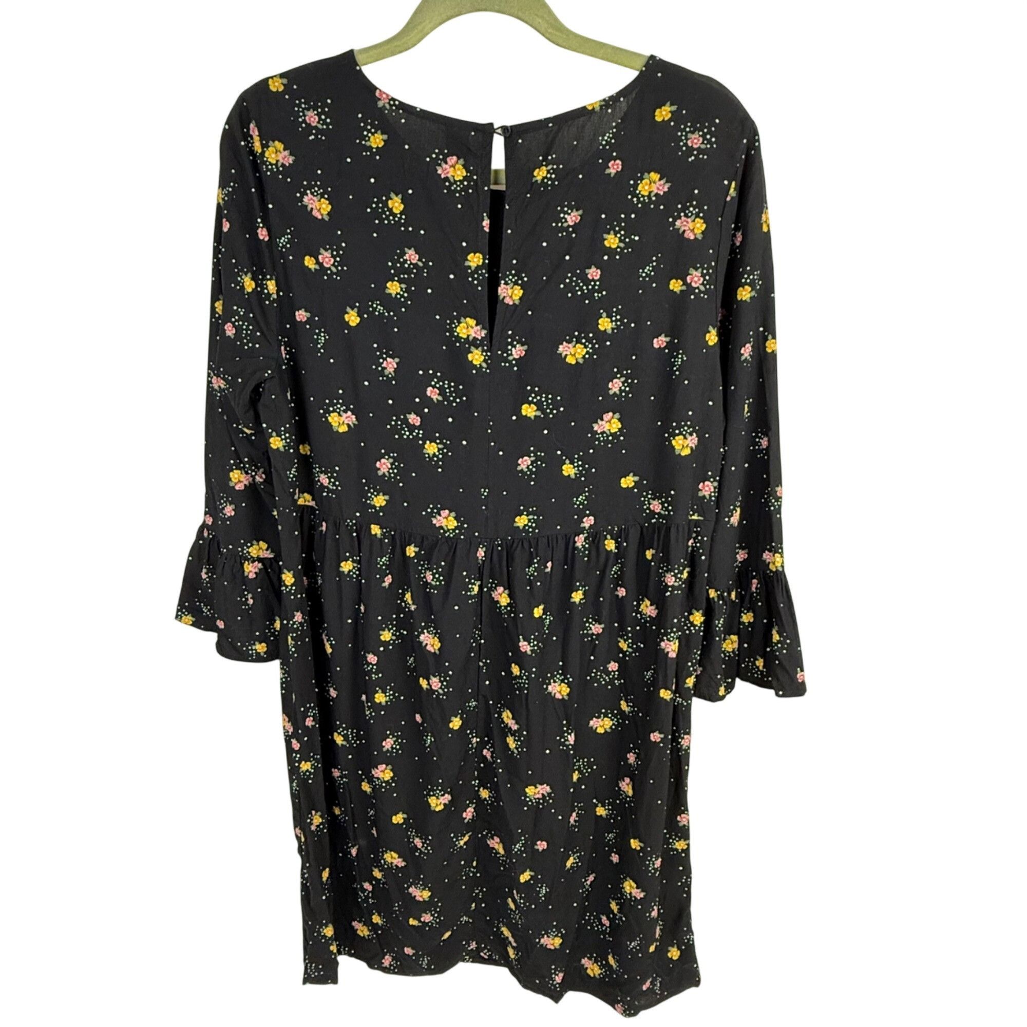 Old Navy Old Navy Women's Black Floral Shift Dress Bell Sleeves Size Size M / US 6-8 / IT 42-44 - 3 Thumbnail
