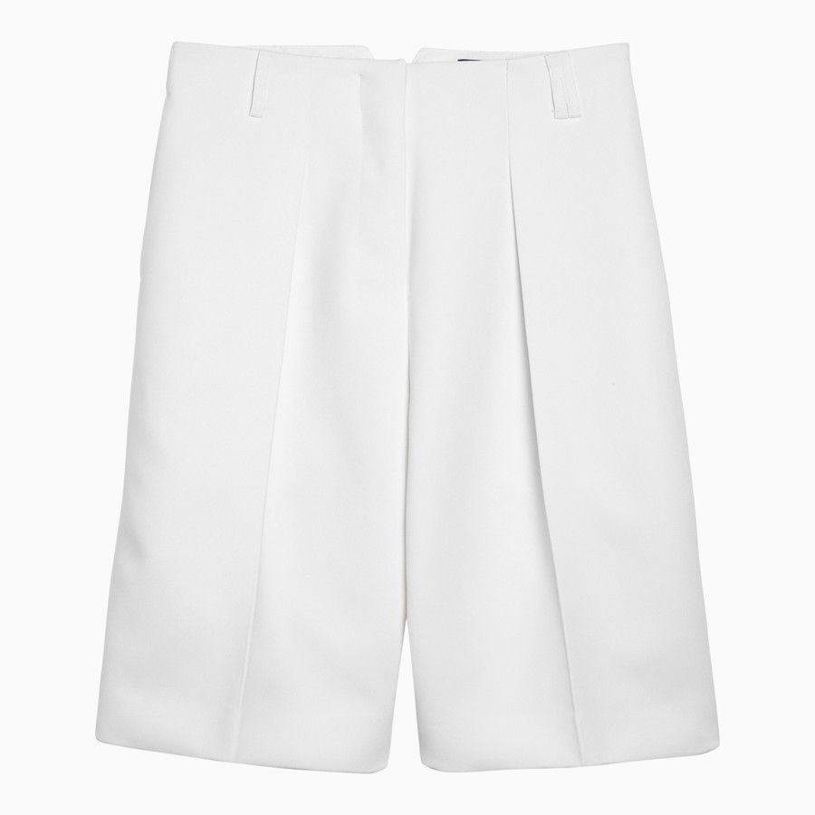 Jacquemus o1d2blof0824 Ovalo Bermuda Shorts in White Size 27" / US 4 / IT 40 - 1 Thumbnail