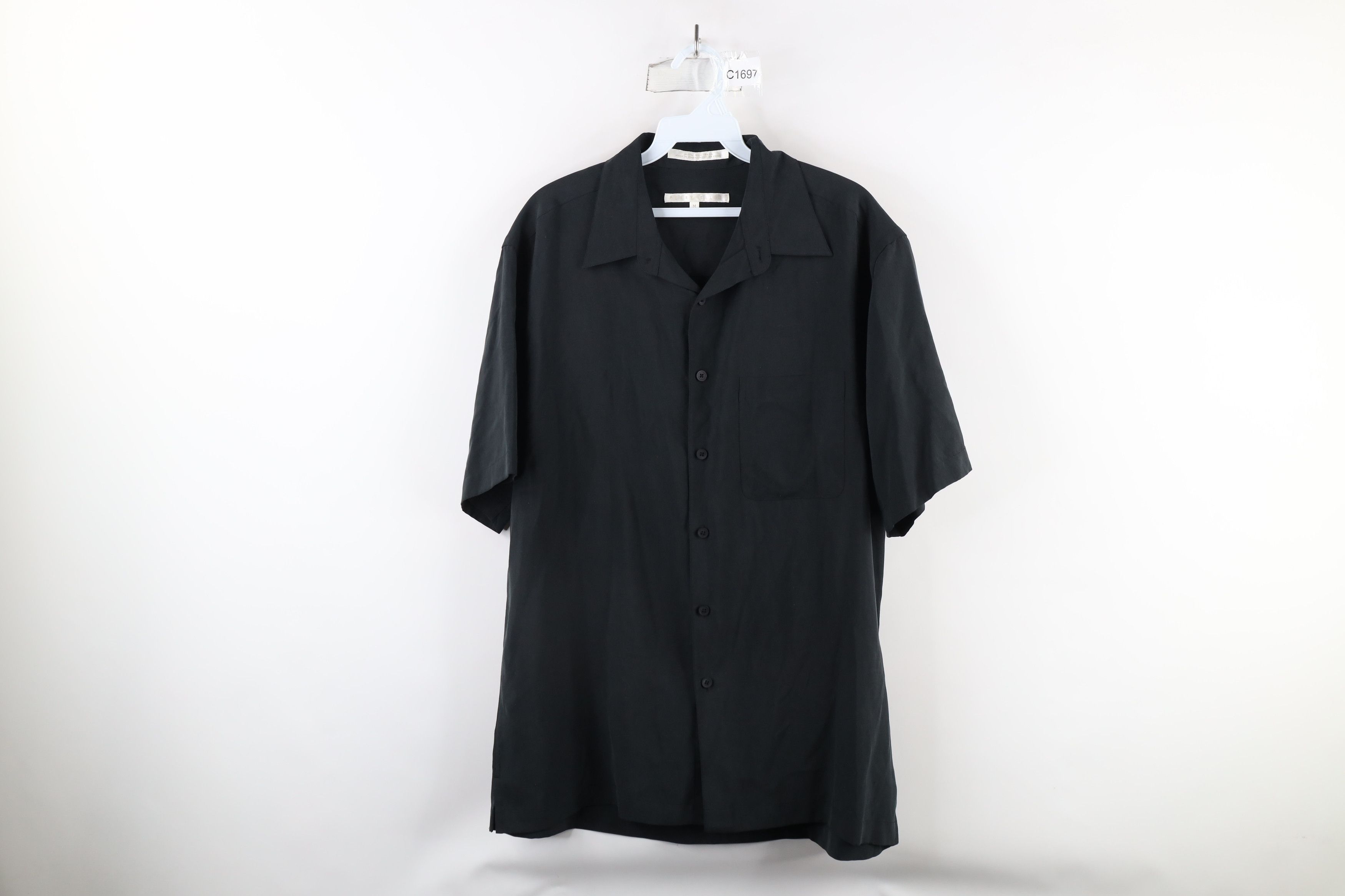 Vintage Vintage 90s Streetwear Silk Short Sleeve Button Shirt Black Size US M / EU 48-50 / 2 - 1 Thumbnail