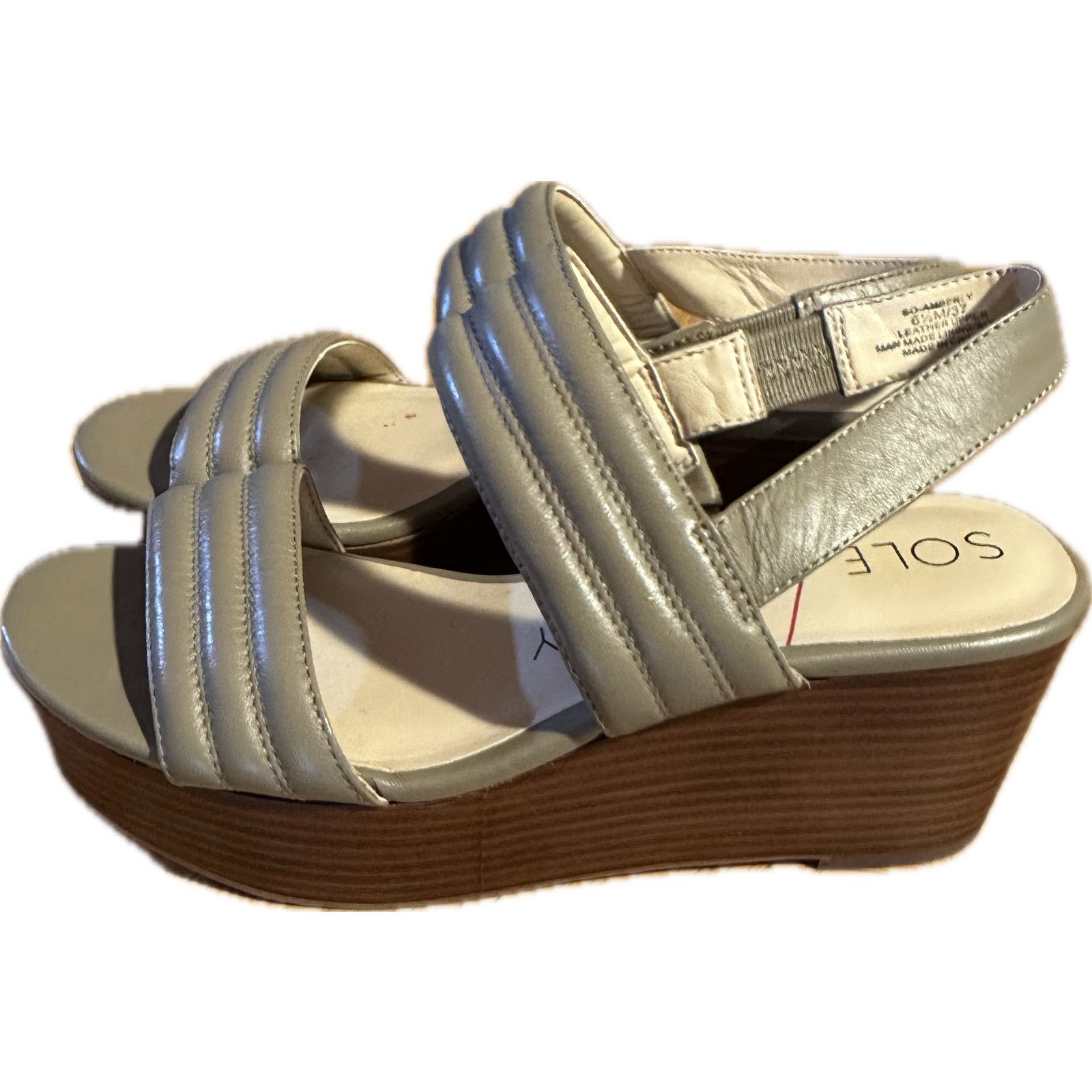 Other Sole Society Amberly Wedge Platform Sandals Taupe/Gray 6.5M Size US 6.5 / IT 36.5 - 4 Thumbnail