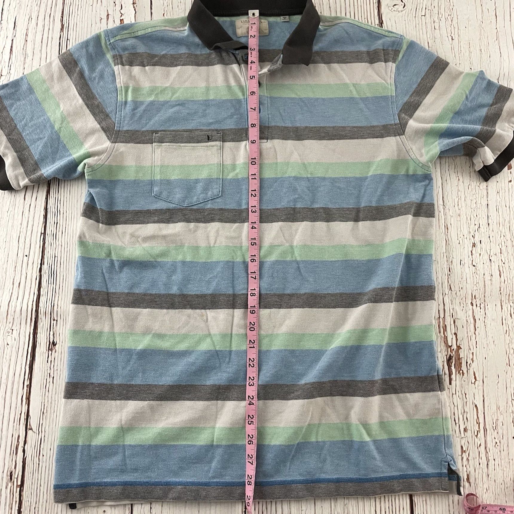 Vintage Linksoul Striped Short Sleeve Golf Polo Shirt Men's Large Green Blue Size US L / EU 52-54 / 3 - 4 Thumbnail