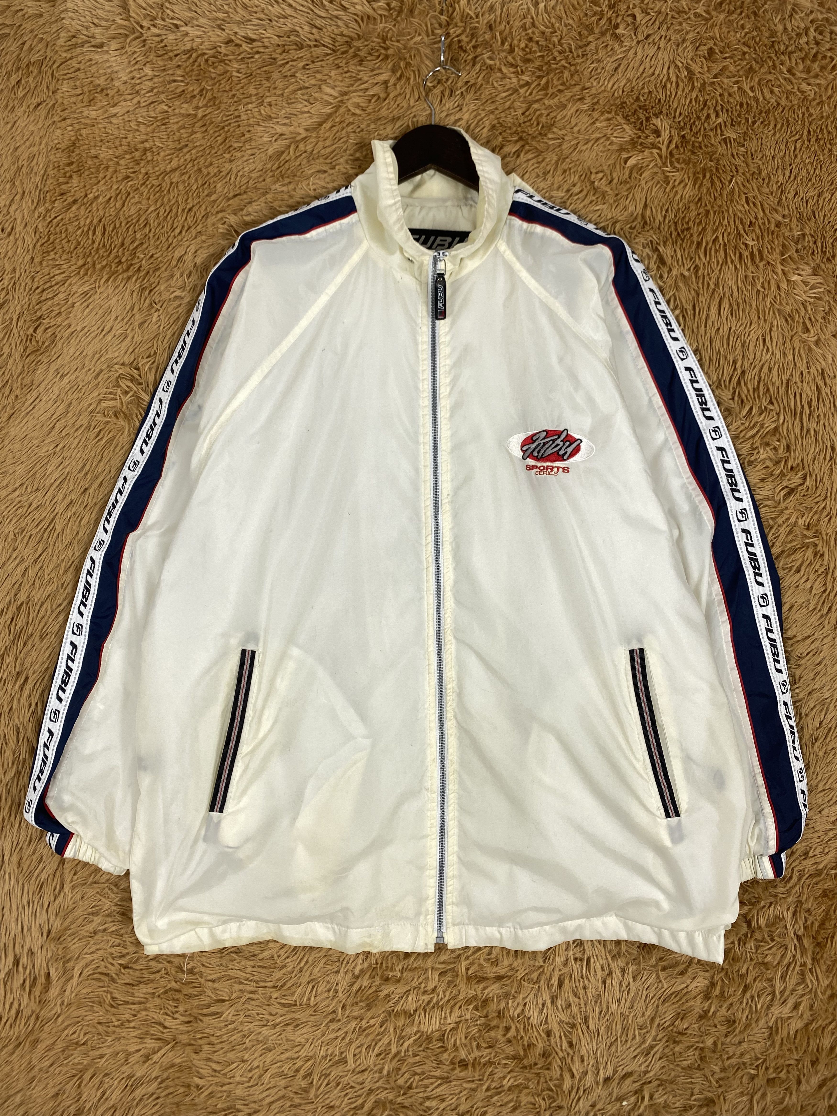 Fubu Vintage Fubu 90s Tape on Sleeve Windbreaker PJ2517 Size US XXL / EU 58 / 5 - 2 Thumbnail