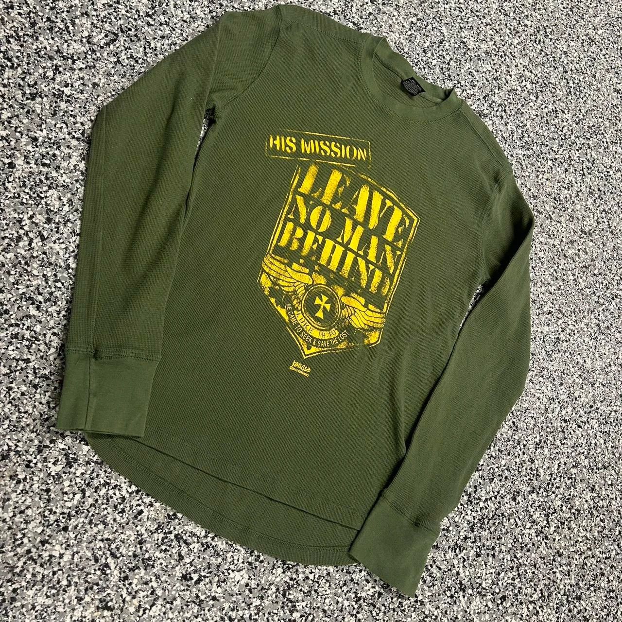 Vintage Army Green His Mission Leave No Man Behind Jesus Thermal Size US XXL / EU 58 / 5 - 1 Thumbnail