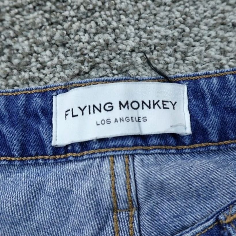 Vintage Flying Monkey Jeans Womens 26 Light Blue Denim Low Rise Flare Boho Faded Jeans Size 26" / US 2 / IT 38 - 6 Thumbnail