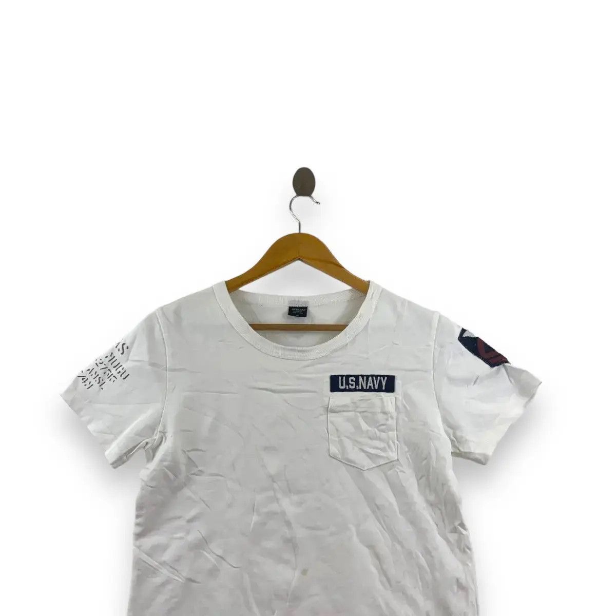 Avirex Vintage AVIREX US NAVY Premium Cotton Pocket Tee Shirt Top Size S / US 4 / IT 40 - 2 Thumbnail