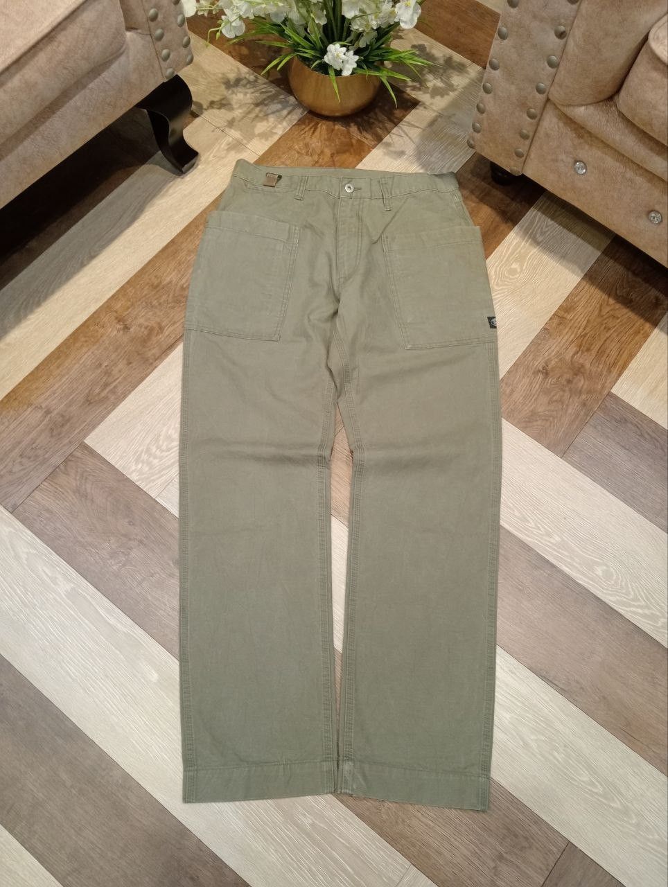Snow Peak SNOW PEAK OLIVE GREEN MILITARY-STYLE CARGO PANTS Size US 34 / EU 50 - 1 Thumbnail