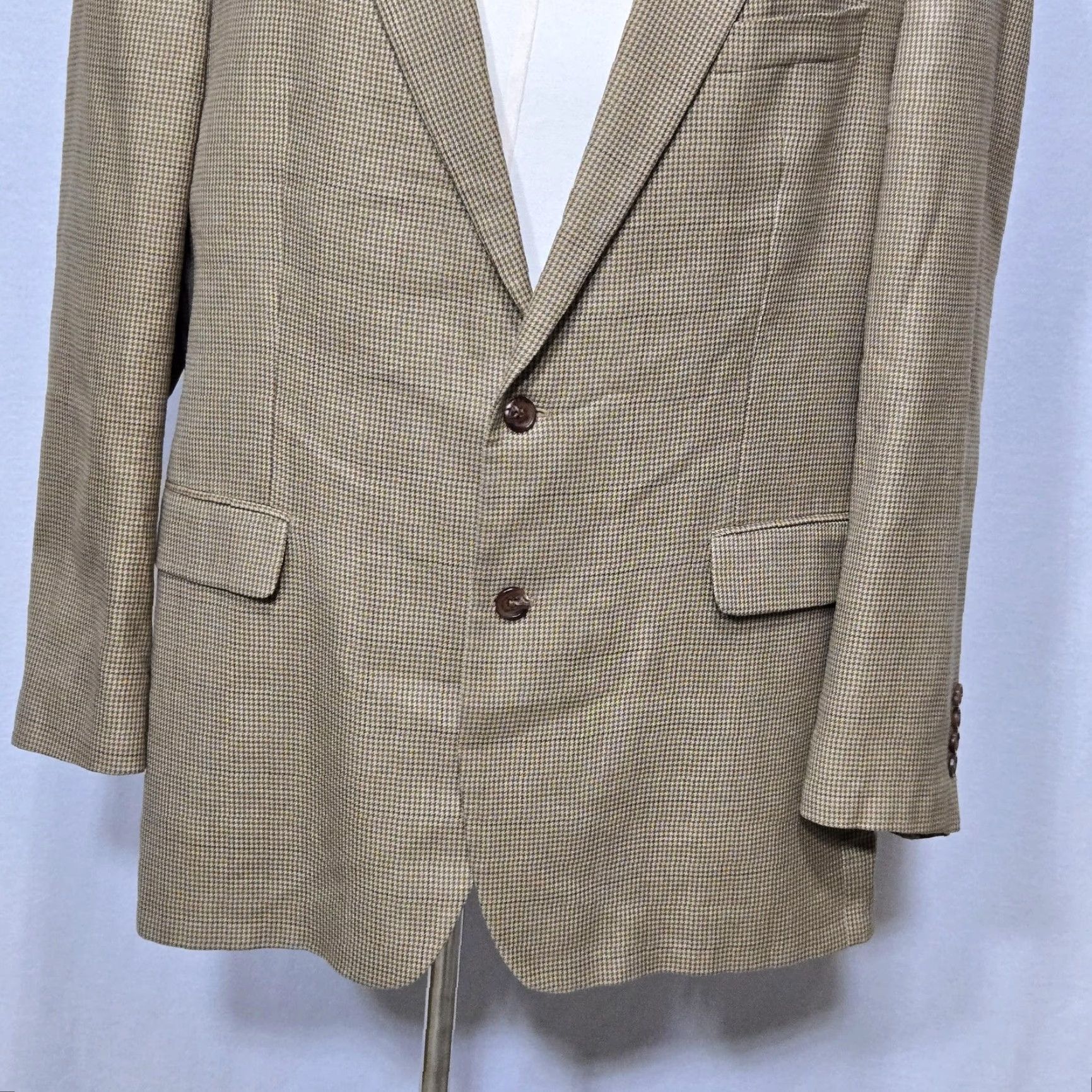 Ralph Lauren Ralph Lauren Blazer Mens 46 Long Tan Houndstooth Silk Wool Sport Coat Dillard's Size 46R - 4 Thumbnail