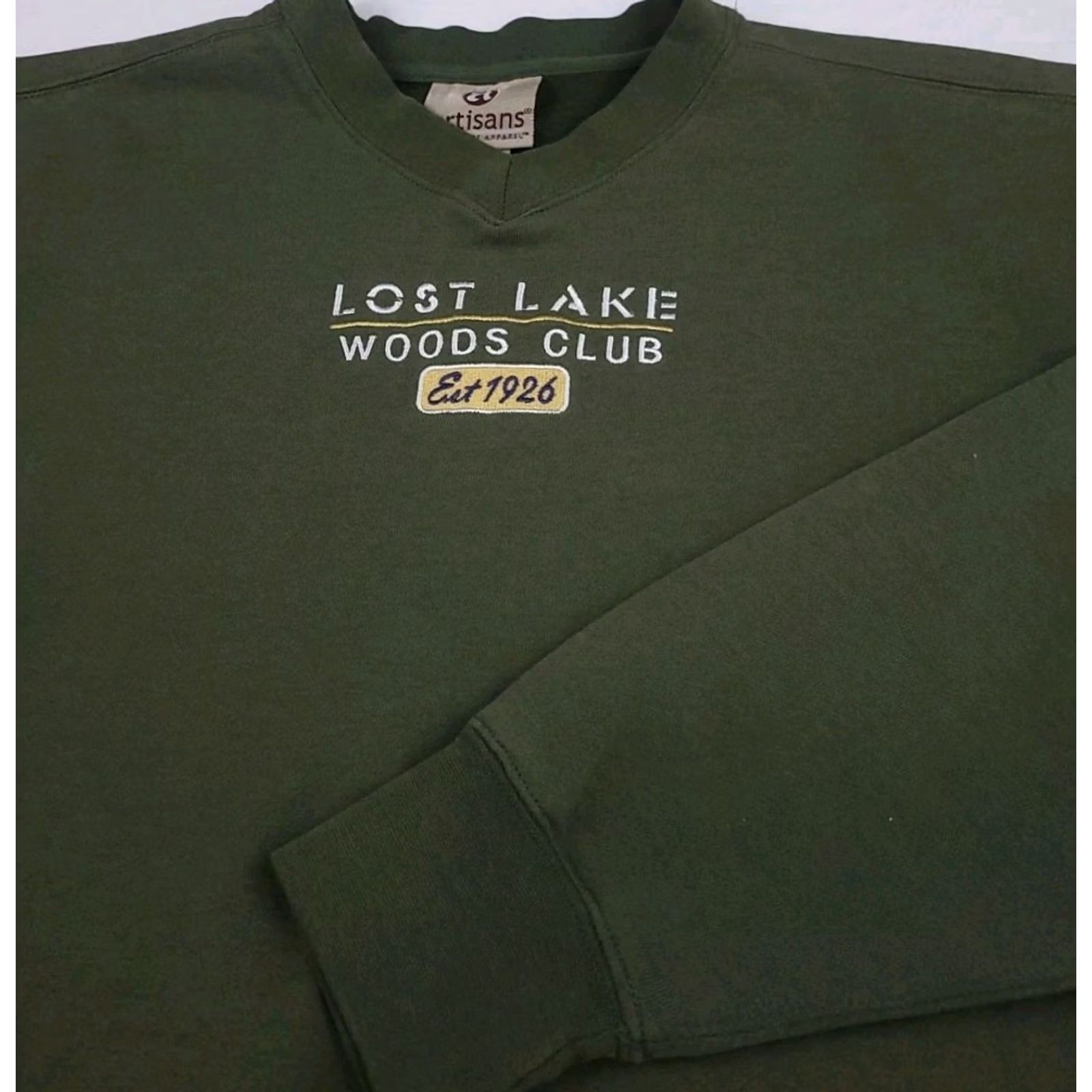 Vintage Vintage Lost Lake Woods Club Embroidered Sweatshirt Y2k Country Outdoors Nature Size US M / EU 48-50 / 2 - 3 Thumbnail