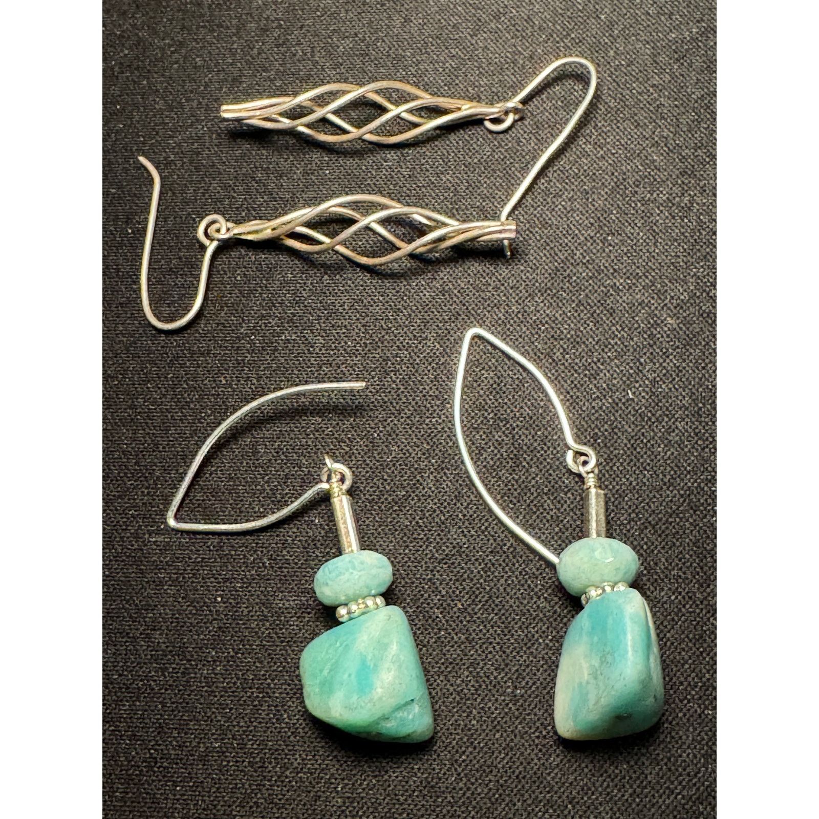 Other 2 Pair of 925 Tested Dangle Earrings Artisan Made Size ONE SIZE - 1 Thumbnail