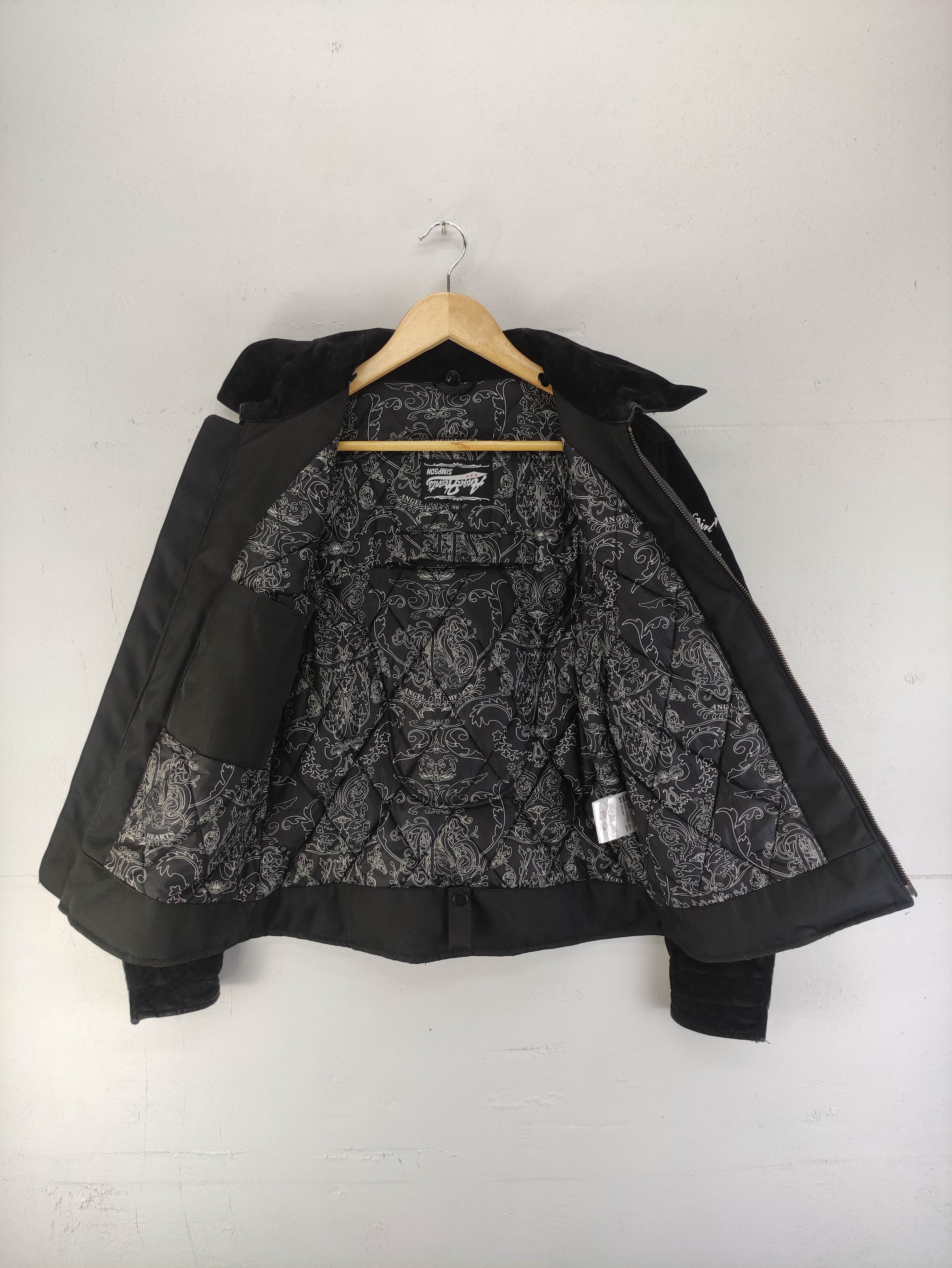 Japanese Brand Vintage Simpson Angel Hearts Velvet Motorcycle Jacket Size S / US 4 / IT 40 - 6 Thumbnail