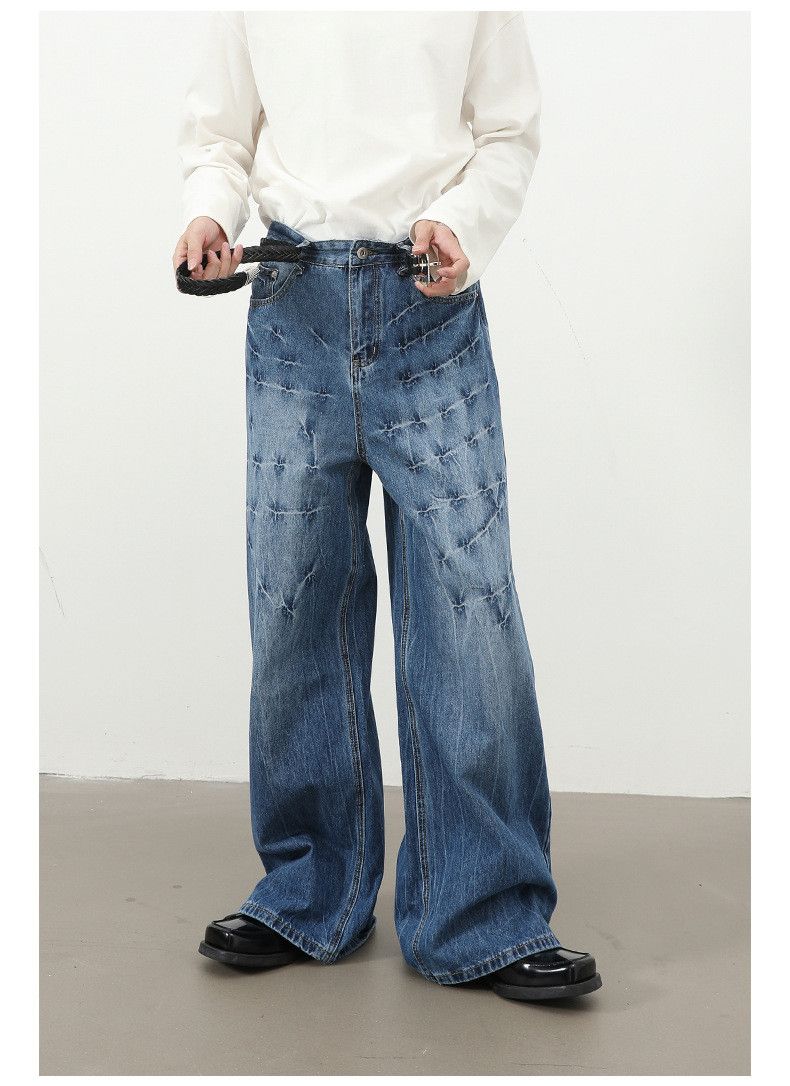 Jean American men's loose straight lightning washed jeans Size US 32 / EU 48 - 3 Thumbnail