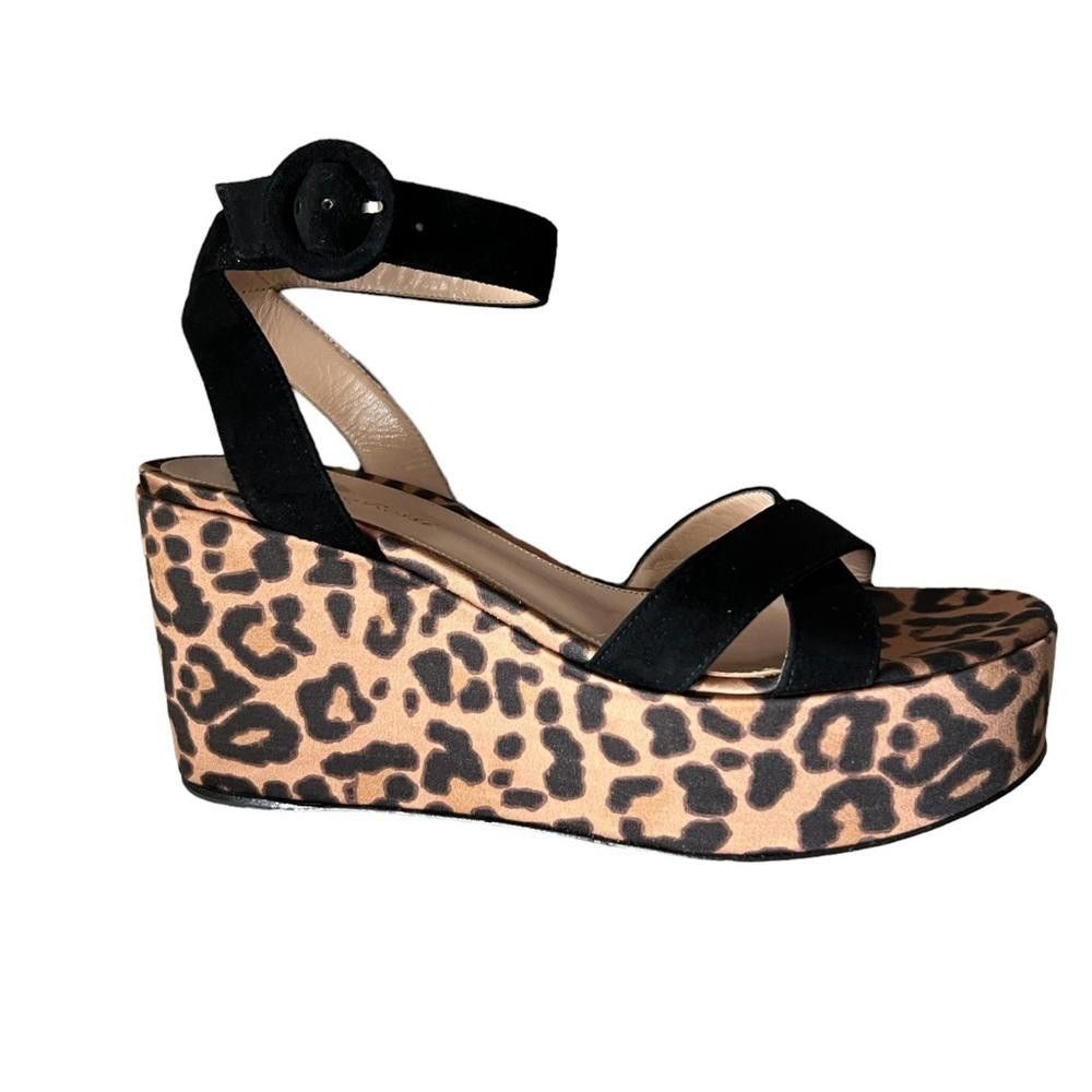 Gianvito Rossi Gianvito Rossi Leopard Print Wedge Sandals Size IT 37/US 7 Size US 7 / IT 37 - 9 Thumbnail