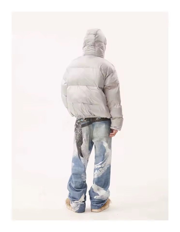 Jean Streetwear Baggy Loose Printed Washed Outdoor Jeans Pants Size US 31 - 10 Thumbnail