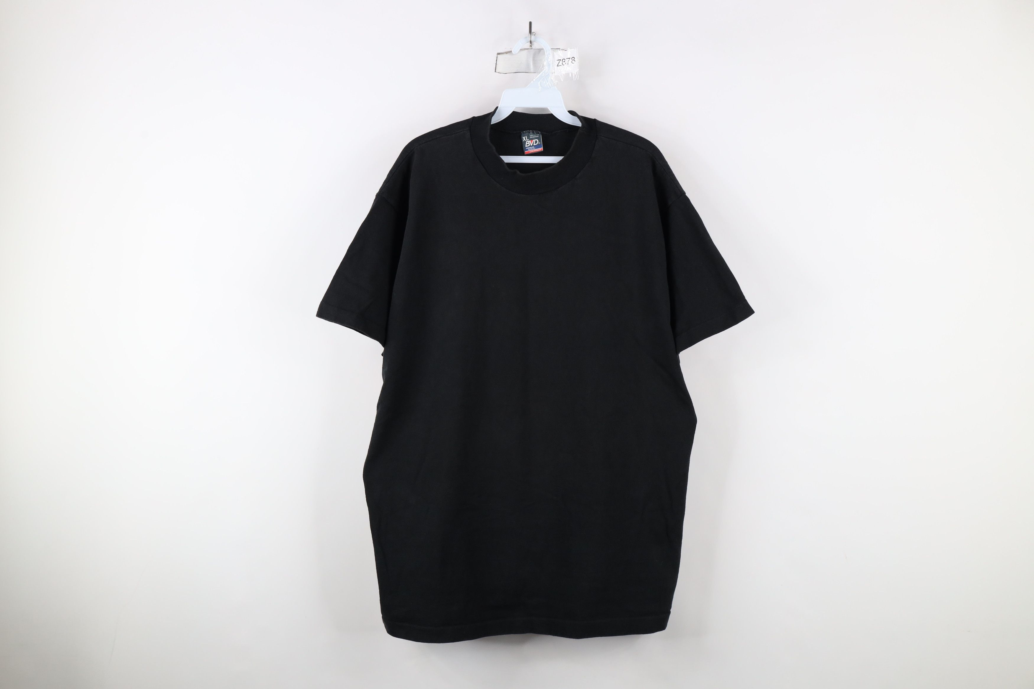 Vintage Vintage 90s Streetwear Heavyweight Cotton T-Shirt Black USA Size US XL / EU 56 / 4 - 1 Thumbnail