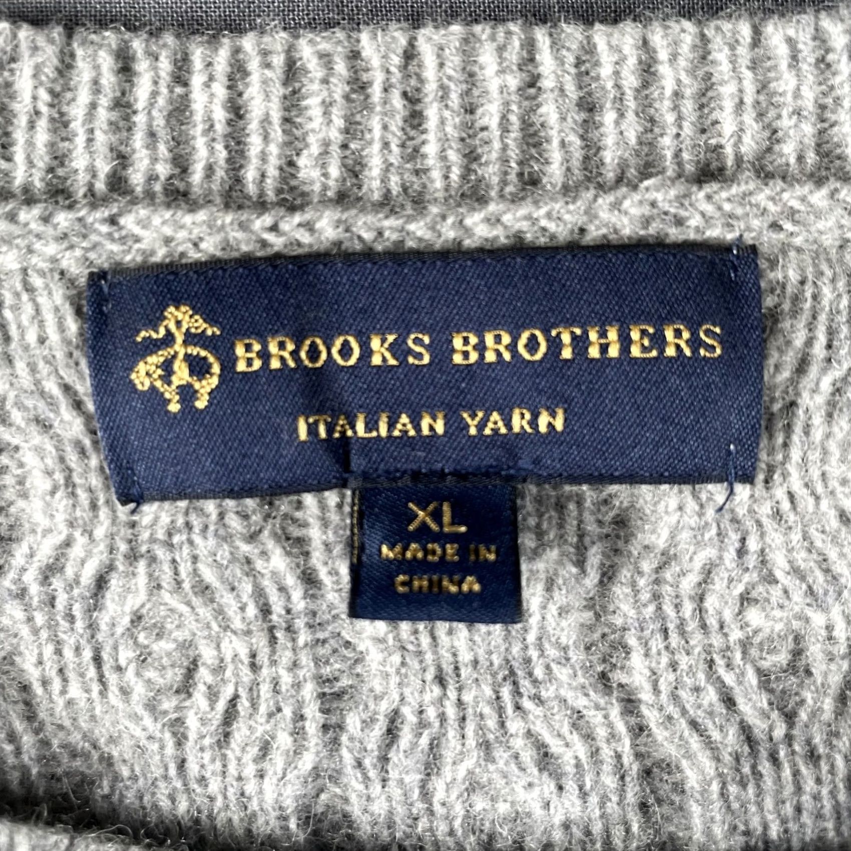 Brooks Brothers Brooks Brothers Sweater Mens XL Gray Italian Yarn Merino Wool Blend Cable-Knit Pullover Size US XL / EU 56 / 4 - 2 Thumbnail