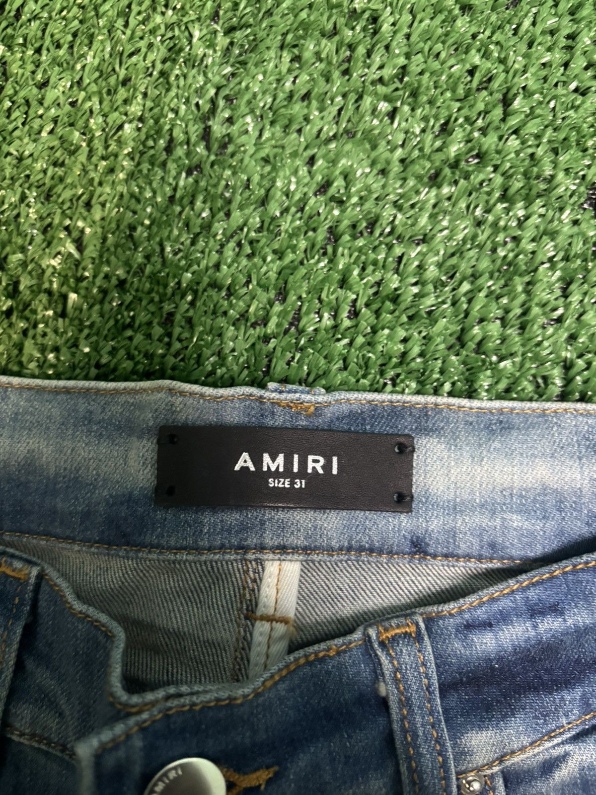 Amiri Amiri Stack Jean Honeycomb Indigo Size US 31 - 2 Thumbnail