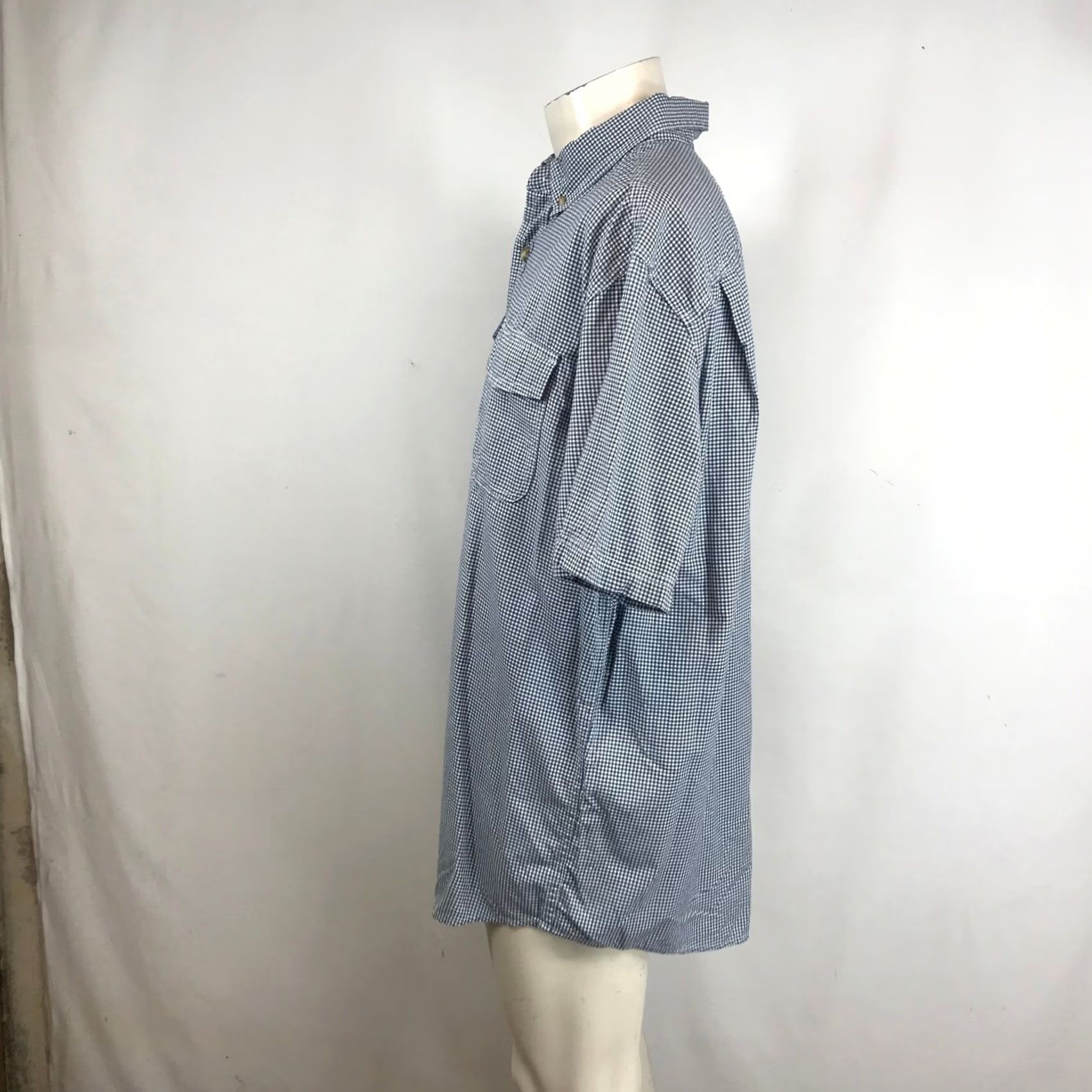 Duluth Trading Company Duluth Trading Co Men Large Gingham Short Sleeve Organic Cotton Shirt Navy White Size US L / EU 52-54 / 3 - 6 Thumbnail