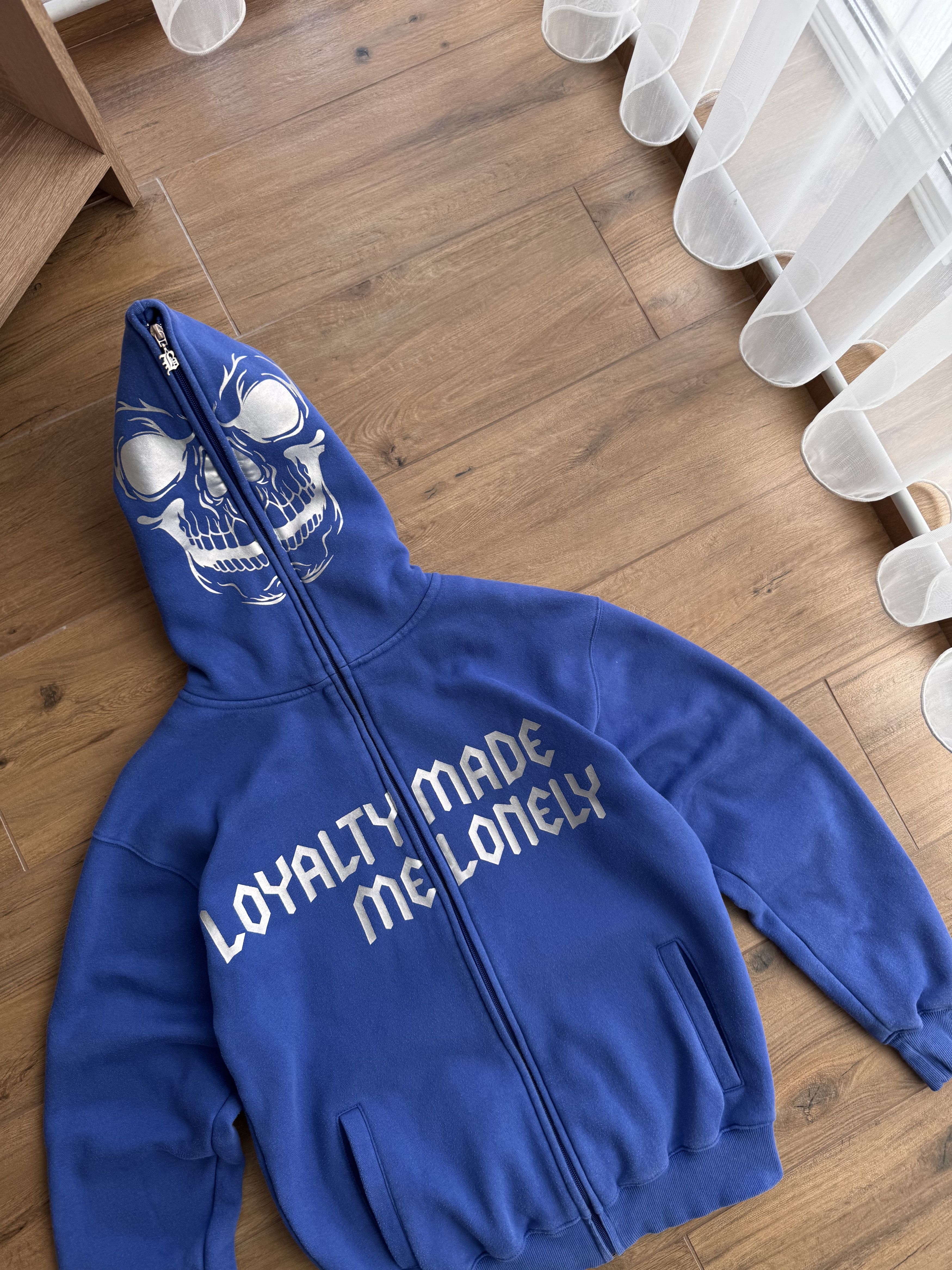 Japanese Brand × Vintage Vintage Kanye West Style Full Zip Skeleton Blue Hoodie Size US M / EU 48-50 / 2 - 2 Thumbnail