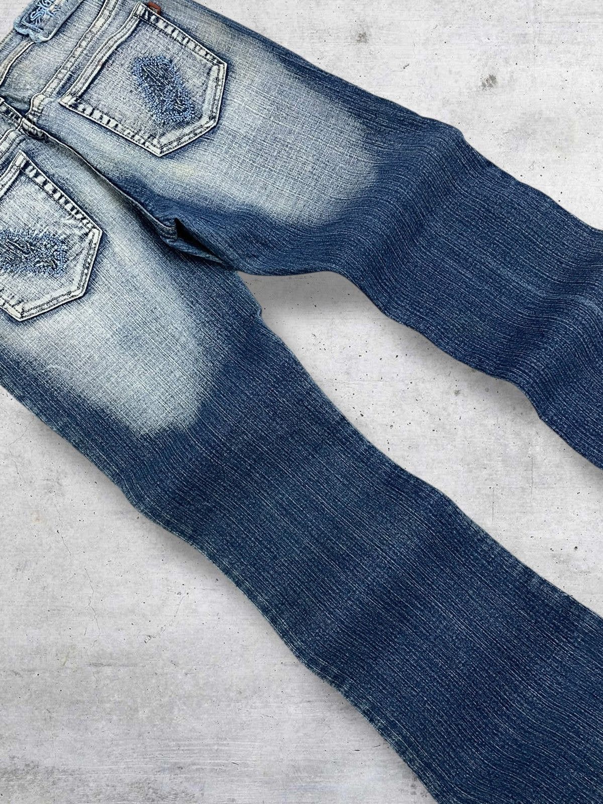 Tornado Mart SILVER KISS JAPAN DESIGNER FLARED DISTRESSED MUDWASH JEANS Size US 28 / EU 44 - 12 Thumbnail