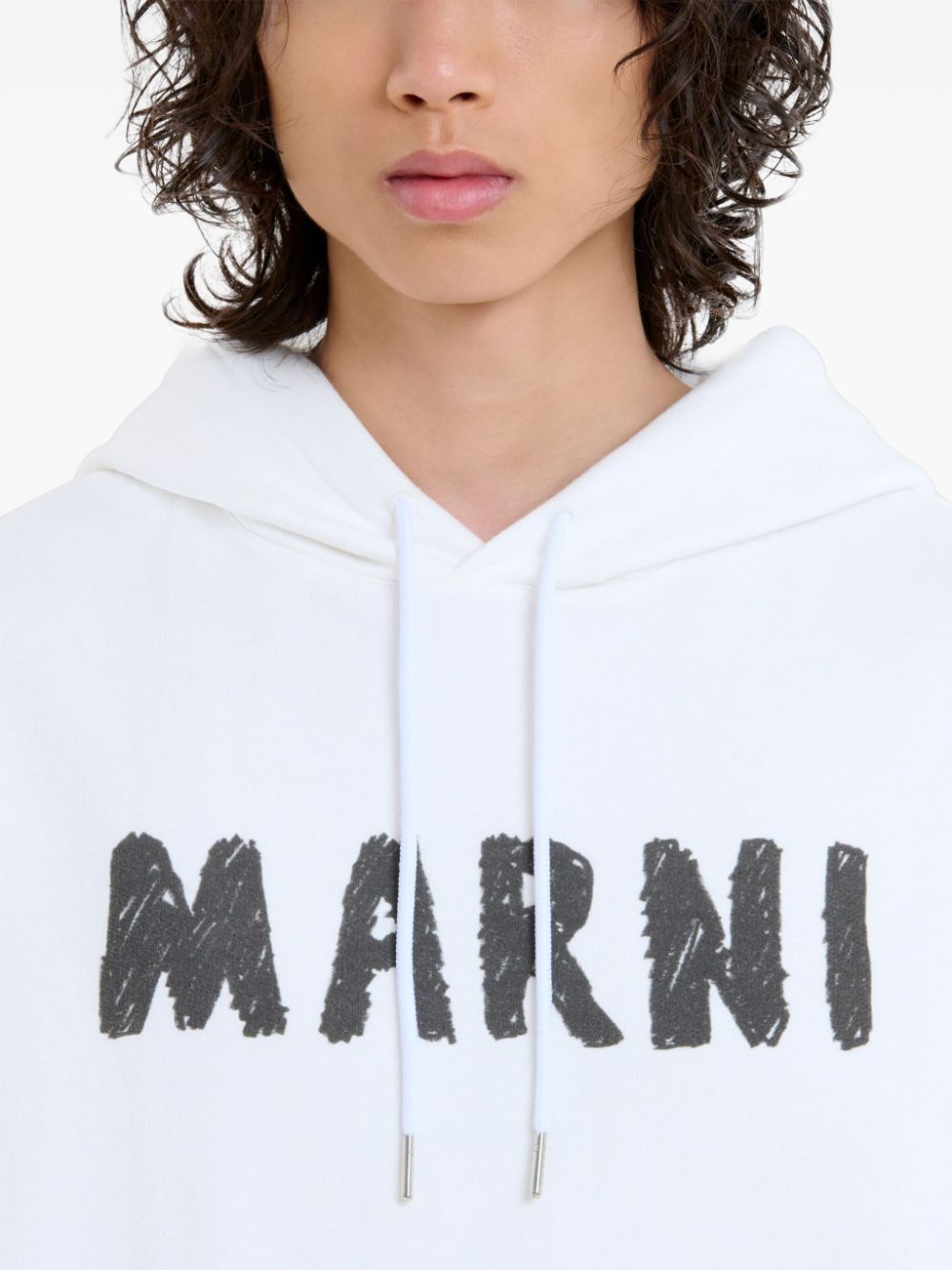 Marni o1h1sh11224 Cotton Hooded Sweatshirt in Black/White Size US XL / EU 56 / 4 - 6 Thumbnail