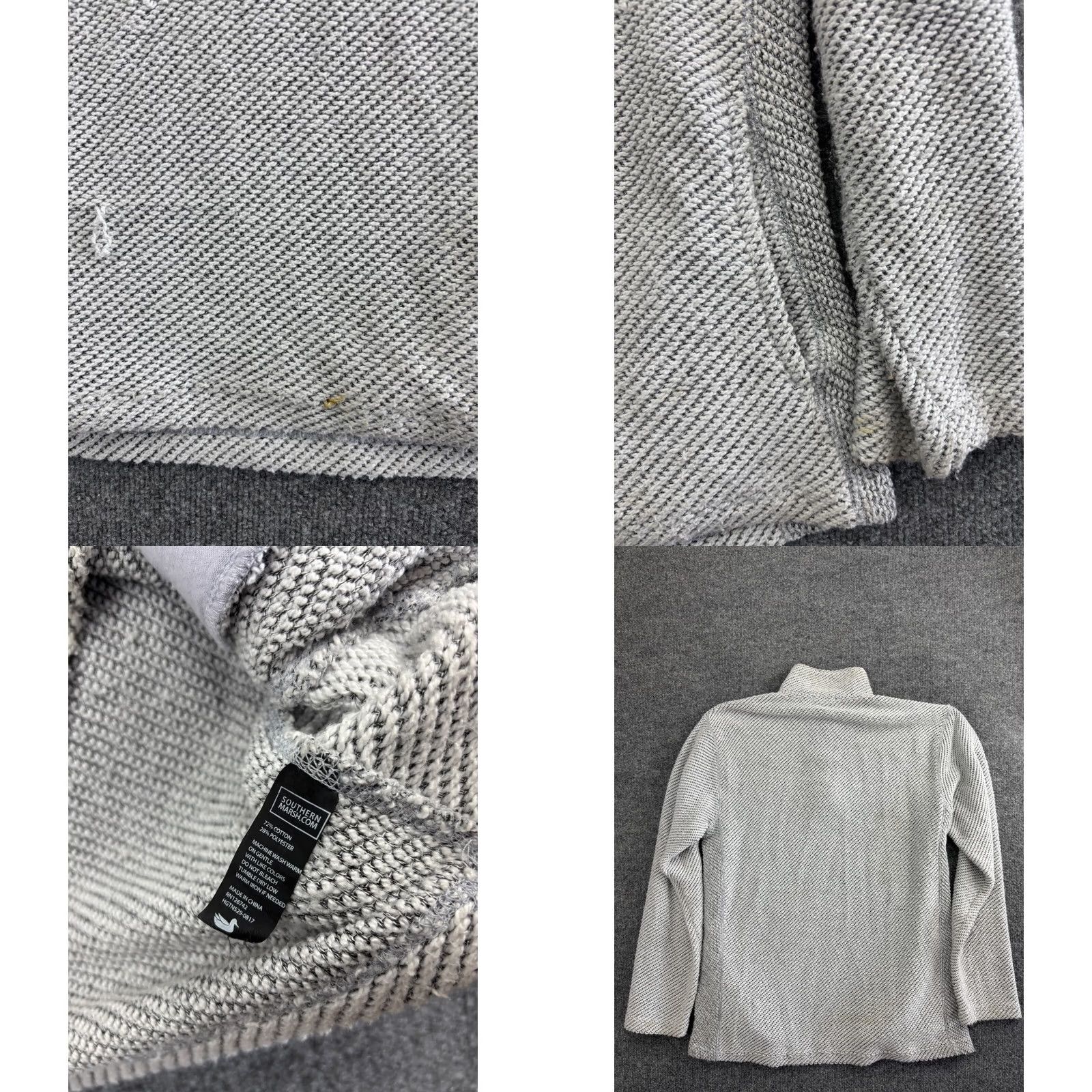 Roper VINTAGE Southern Marsh Pawleys Rope Sweater Men's S Gray Pullover Mock Neck Button Size US S / EU 44-46 / 1 - 8 Thumbnail