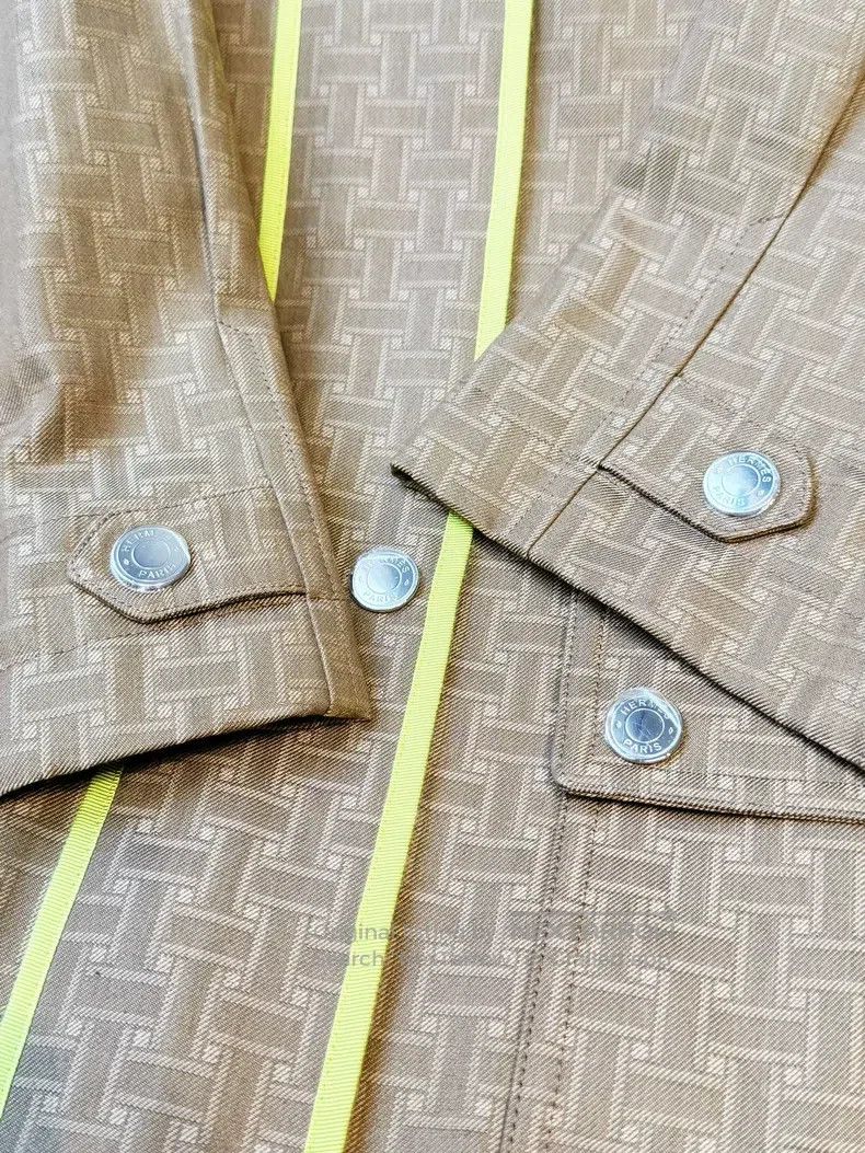 Hermes Hermes Brown and Green Color Block Long Coat Jacket Size XS / US 0-2 / IT 36-38 - 4 Thumbnail