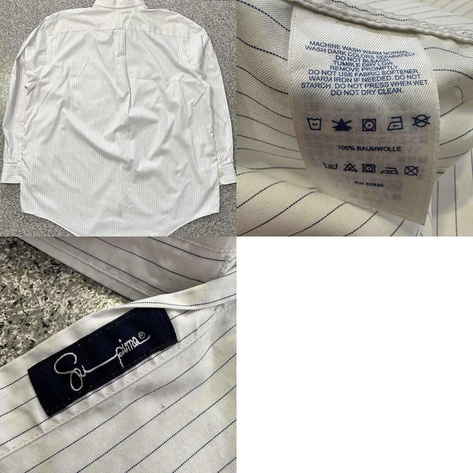 Lands' End Lands' End Button Down Shirt Mens 18.5 37 White Non-Iron Supima Cotton Pinpoint Striped Long Sleeve Dress Shirt Mens XS-XL Size US XXL / EU 58 / 5 - 8 Thumbnail