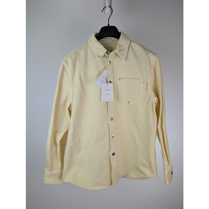 Bottega Veneta o1rshd1 Washed Coloured Denim Shirt in Banana Size US M / EU 48-50 / 2 - 2 Thumbnail