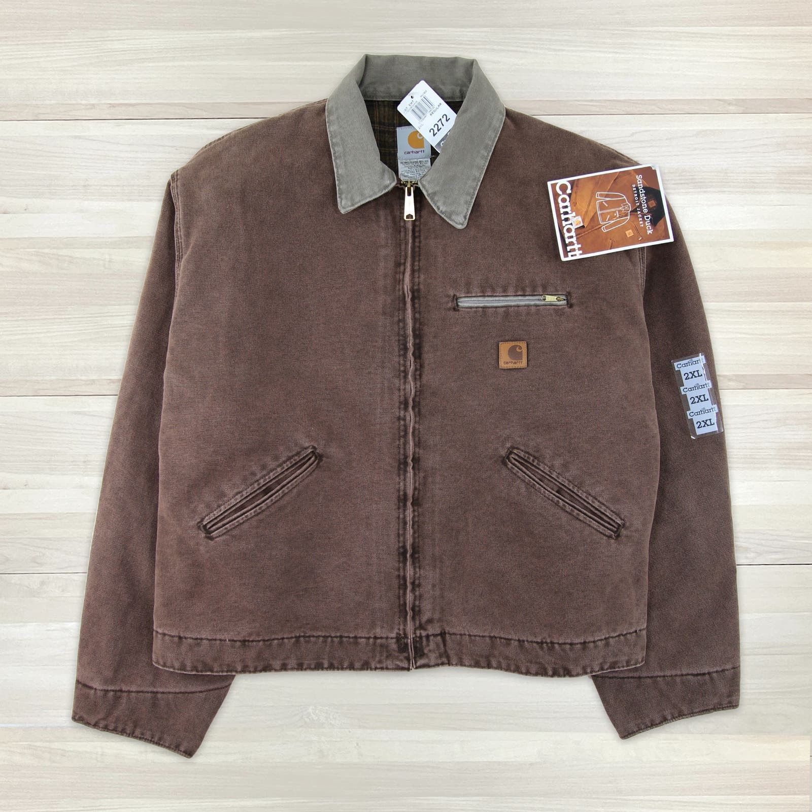 image of Vintage Carhartt J97 Cht Blanket Lined Detroit Jacket Usa in Brown, Men's (Size 2XL)