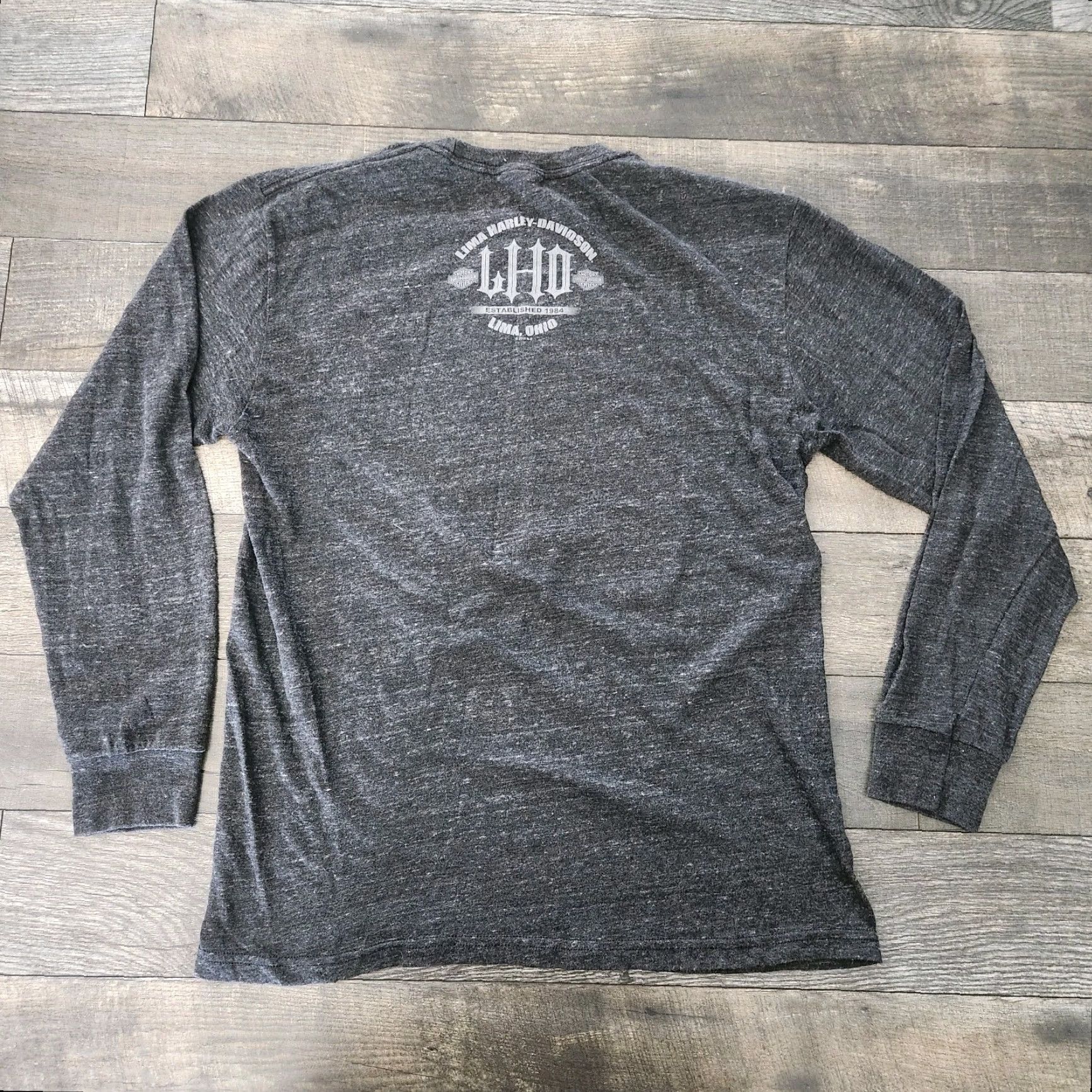 Harley Davidson Harley-Davidson T-Shirt Mens L Gray Long Sleeve Shirt Crew Neck Size US L / EU 52-54 / 3 - 3 Thumbnail