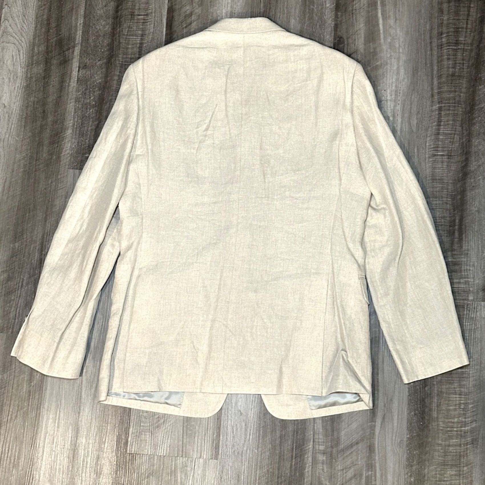 Nordstrom John W. Nordstrom Ormezzano Line Blazer Sport Coat 40R Mens Linen Cream 2 Piece Vintage Style 40R Mens Size 40R - 2 Thumbnail