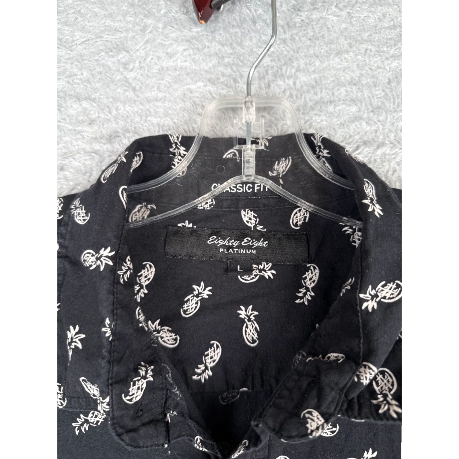 Vintage Eighty Eight Platinum Shirt Men Large Black Pineapple AOP 100% Cotton Floral Hawaiian Size US L / EU 52-54 / 3 - 7 Thumbnail